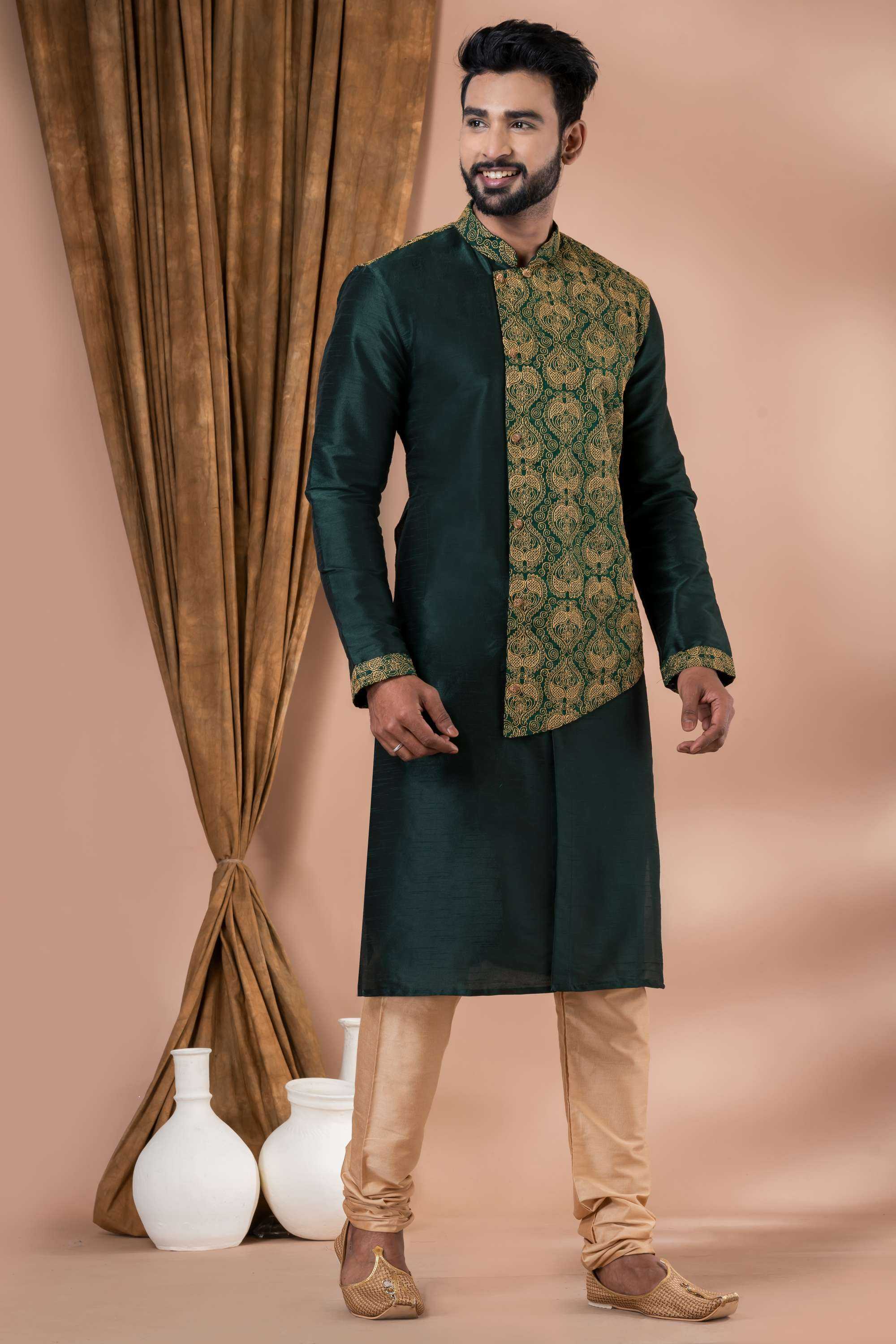 Ynf Banarasi Jacquard RIN223 3426B Mens Wear Wholesale Mens Kurtas Mens Kurta Pyjama Men Wedding kurta Manufacturer