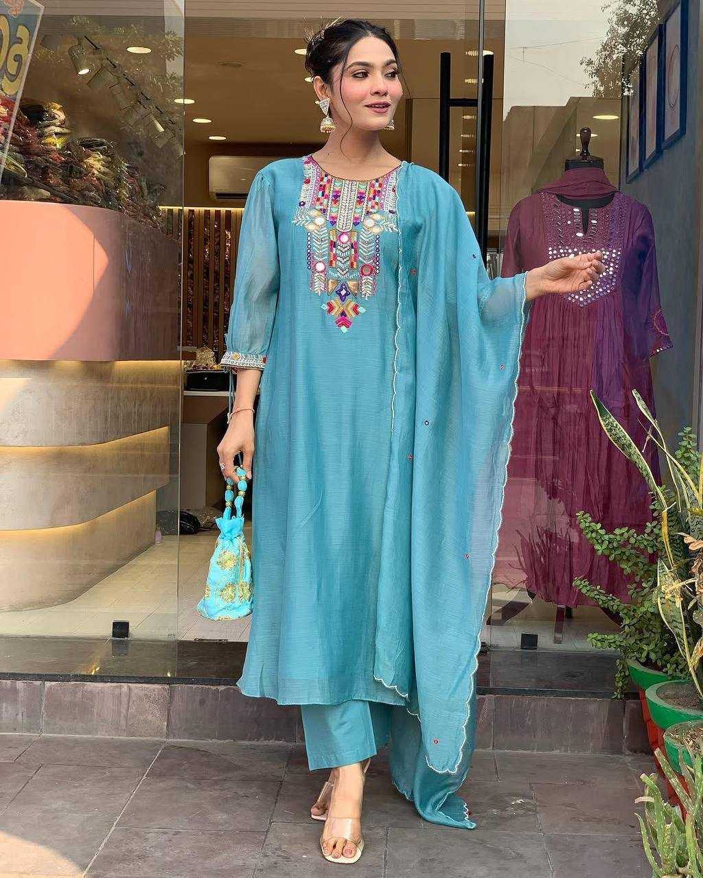 Ynf Chanderi Soft KESH501 craftsmanship Suits & Dresses Wholesale Ladies Suits Embroidery Suits Party wear suits Manufacturer