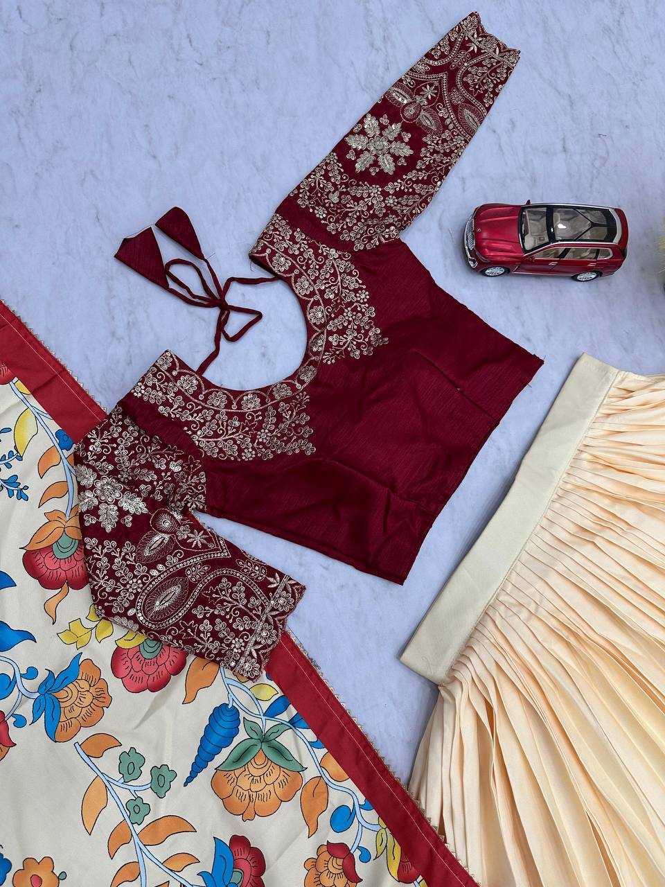 Ynf Chinon KESH496 513 Lehengas Wholesale Kalamkari Lehenga Traditional Lehenga Printed Lehenga Manufacturer