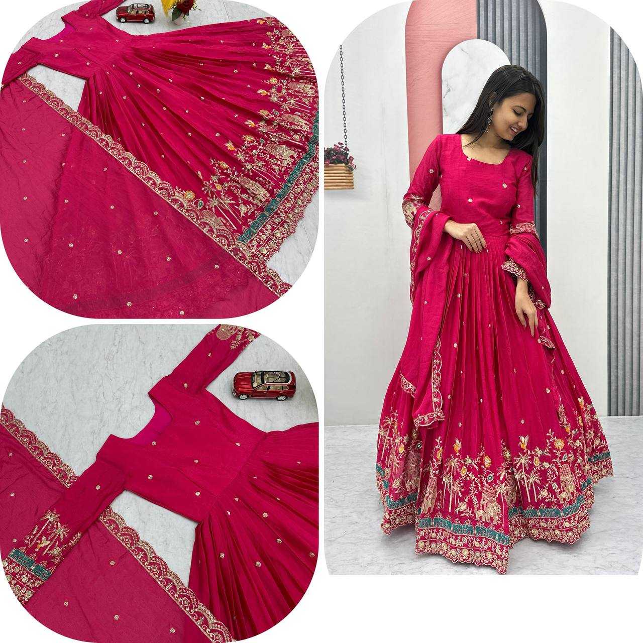Ynf Chinon KESH497 224 Gowns Wholesale Embroidery Gowns Party Gowns Long Gowns Manufacturer