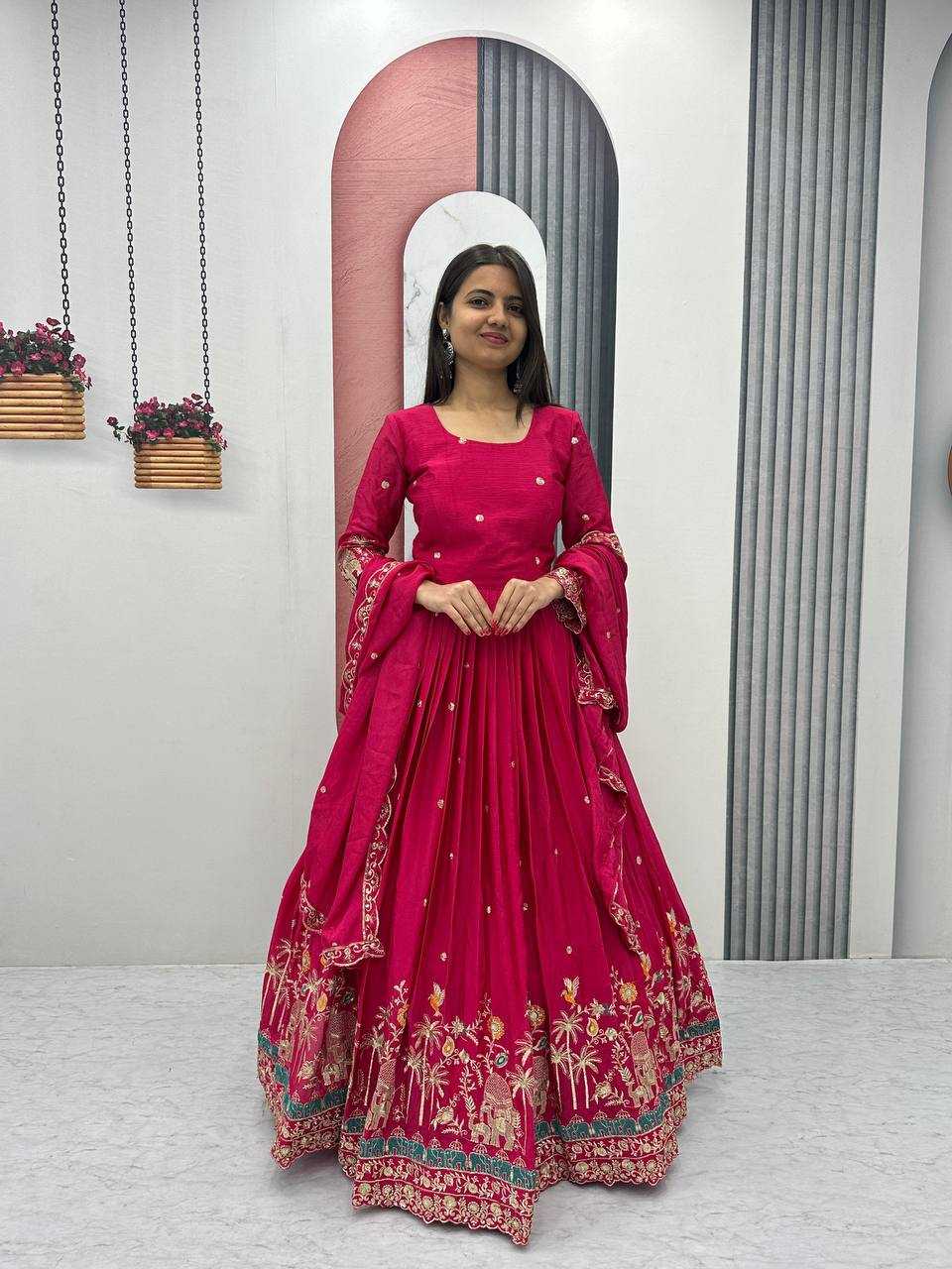 Ynf Chinon KESH497 224 Gowns Wholesale Embroidery Gowns Party Gowns Long Gowns Manufacturer