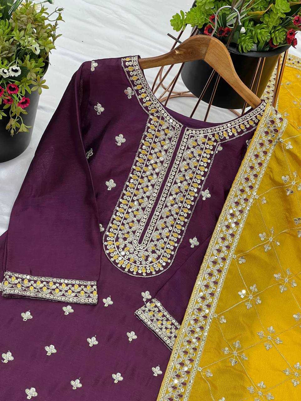 Ynf Chinon KESH499 842 Suits & Dresses Wholesale Embroidery Suits Party wear suits Wedding Suits Manufacturer
