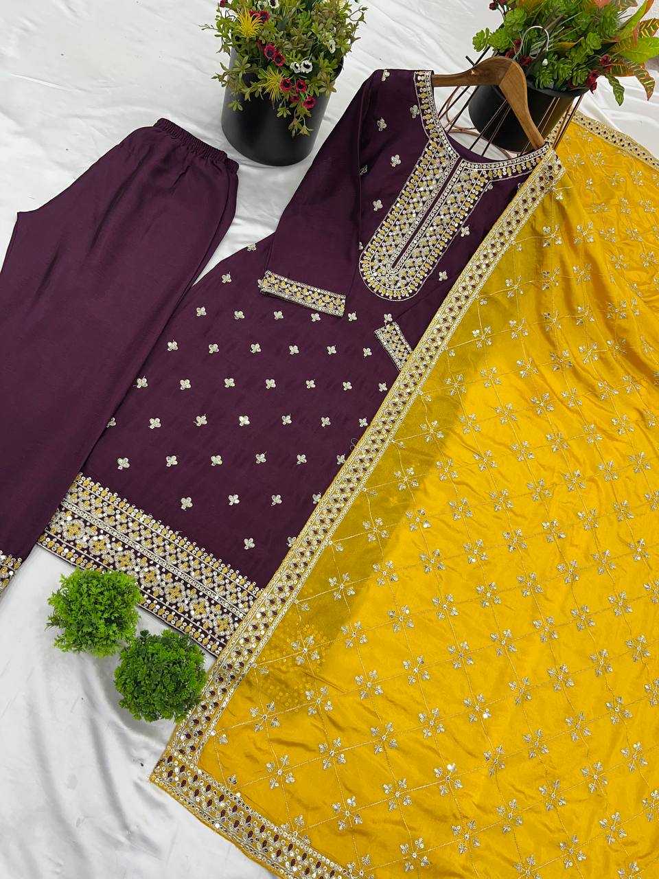 Ynf Chinon KESH499 842 Suits & Dresses Wholesale Embroidery Suits Party wear suits Wedding Suits Manufacturer