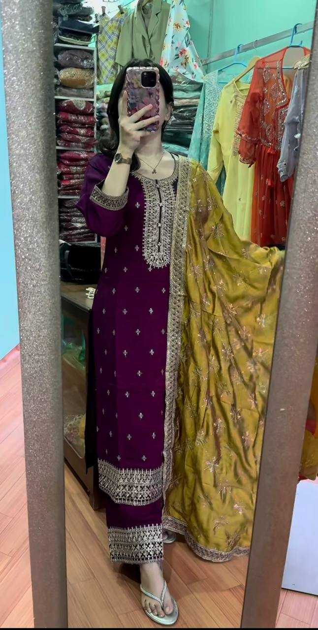 Ynf Chinon KESH499 842 Suits & Dresses Wholesale Embroidery Suits Party wear suits Wedding Suits Manufacturer