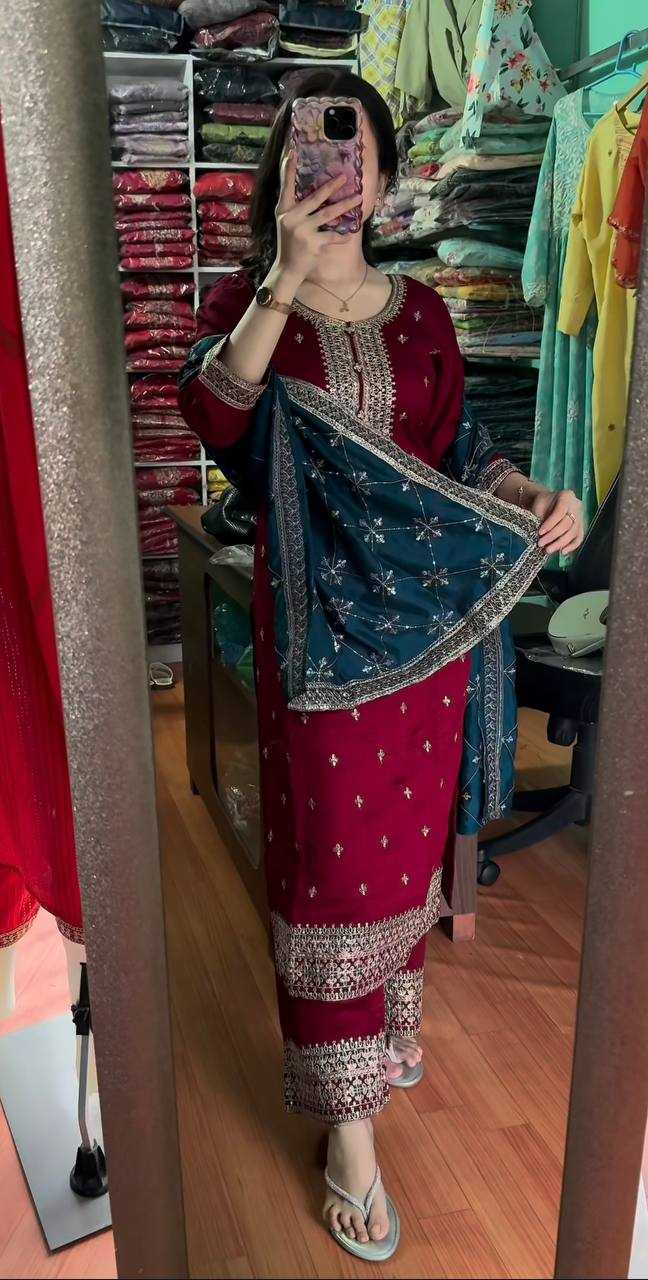 Ynf Chinon KESH499 842 Suits & Dresses Wholesale Embroidery Suits Party wear suits Wedding Suits Manufacturer