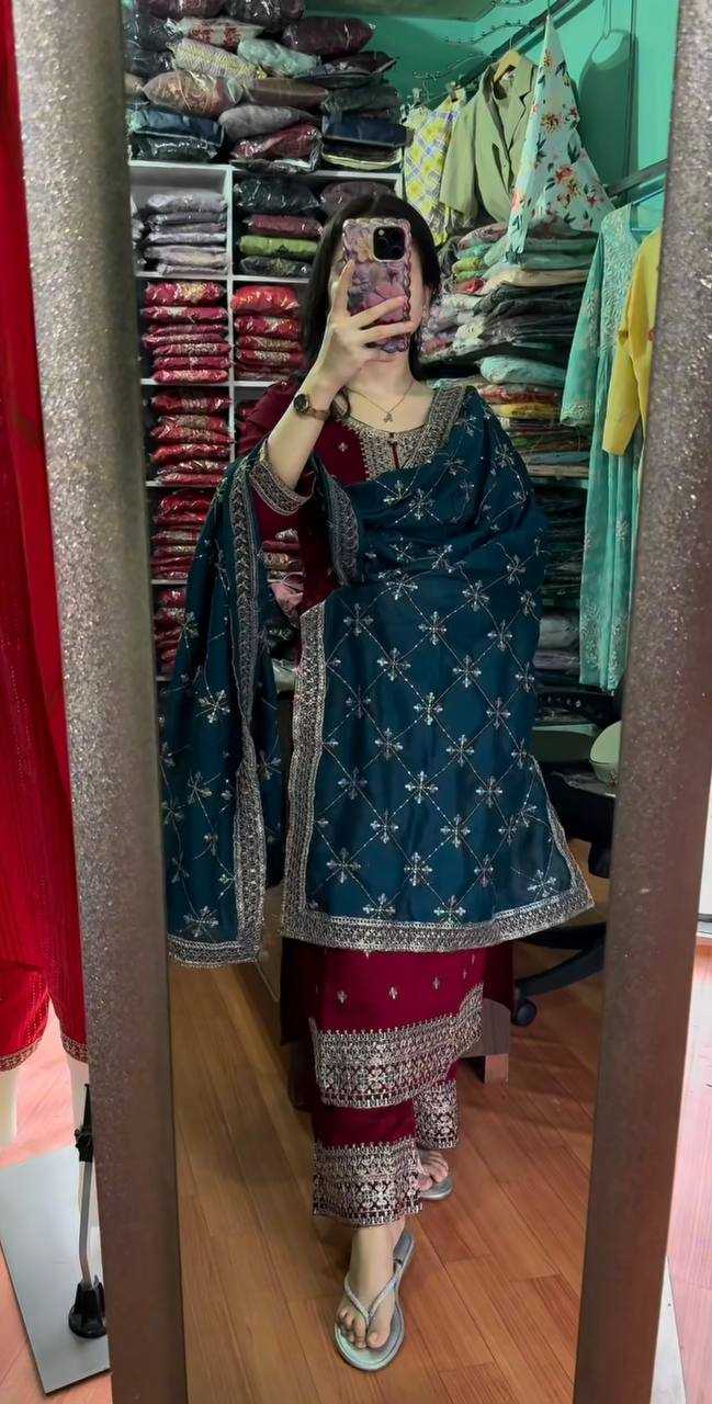Ynf Chinon KESH499 842 Suits & Dresses Wholesale Embroidery Suits Party wear suits Wedding Suits Manufacturer