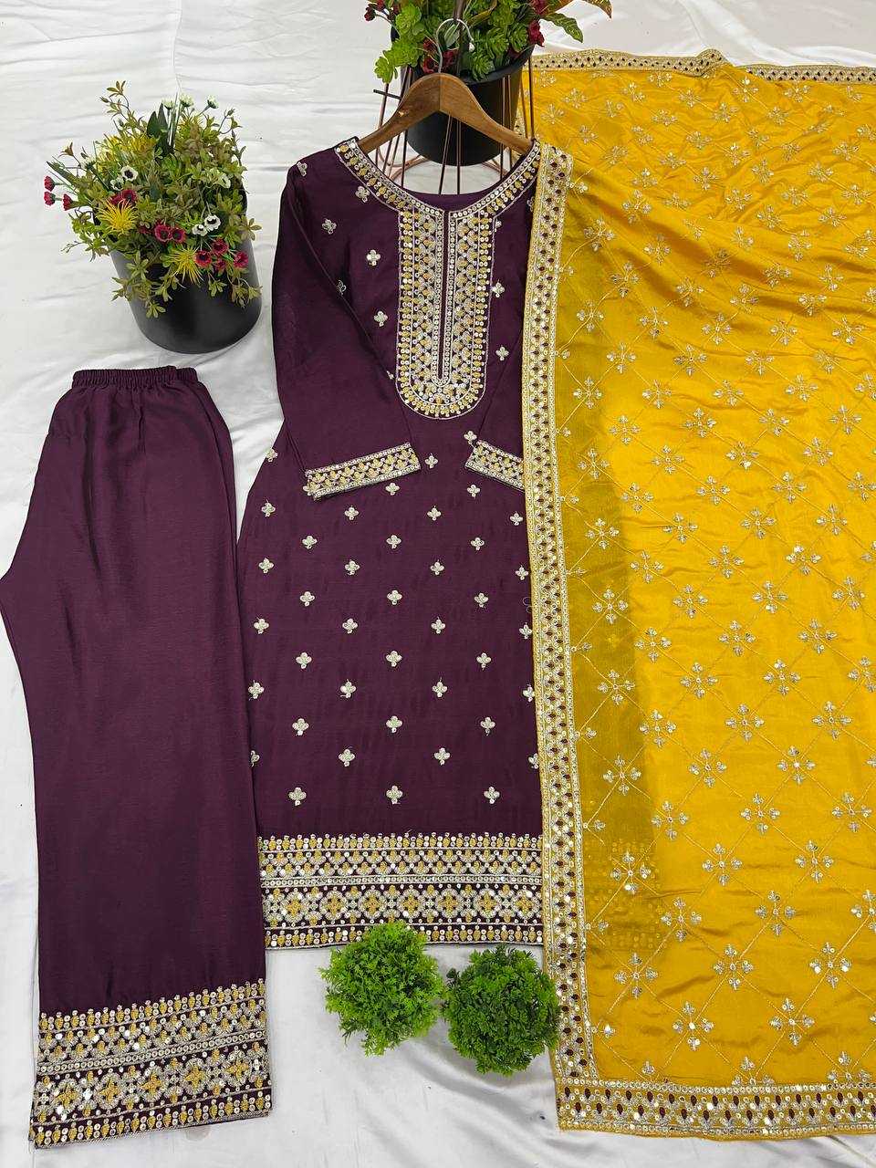 Ynf Chinon KESH499 842 Suits & Dresses Wholesale Embroidery Suits Party wear suits Wedding Suits Manufacturer