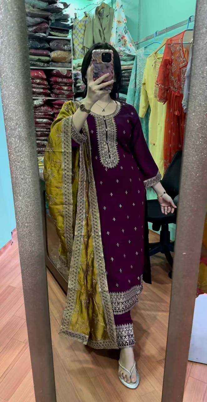 Ynf Chinon KESH499 842 Suits & Dresses Wholesale Embroidery Suits Party wear suits Wedding Suits Manufacturer