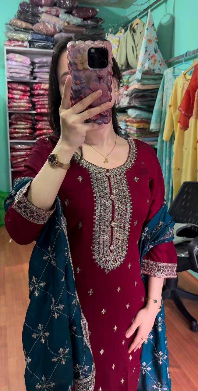 Ynf Chinon KESH499 842 Suits & Dresses Wholesale Embroidery Suits Party wear suits Wedding Suits Manufacturer