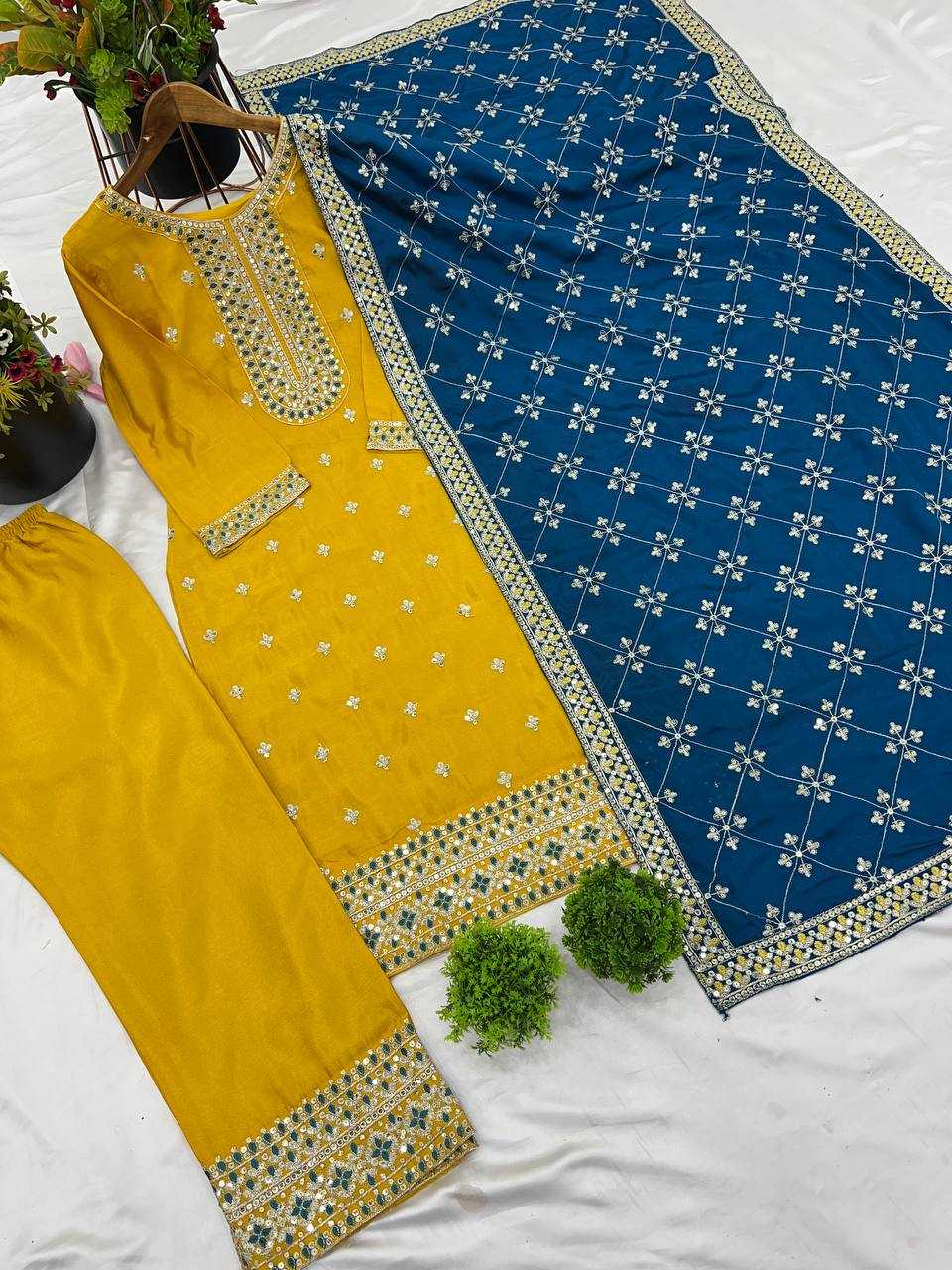 Ynf Chinon KESH499 842 Suits & Dresses Wholesale Embroidery Suits Party wear suits Wedding Suits Manufacturer