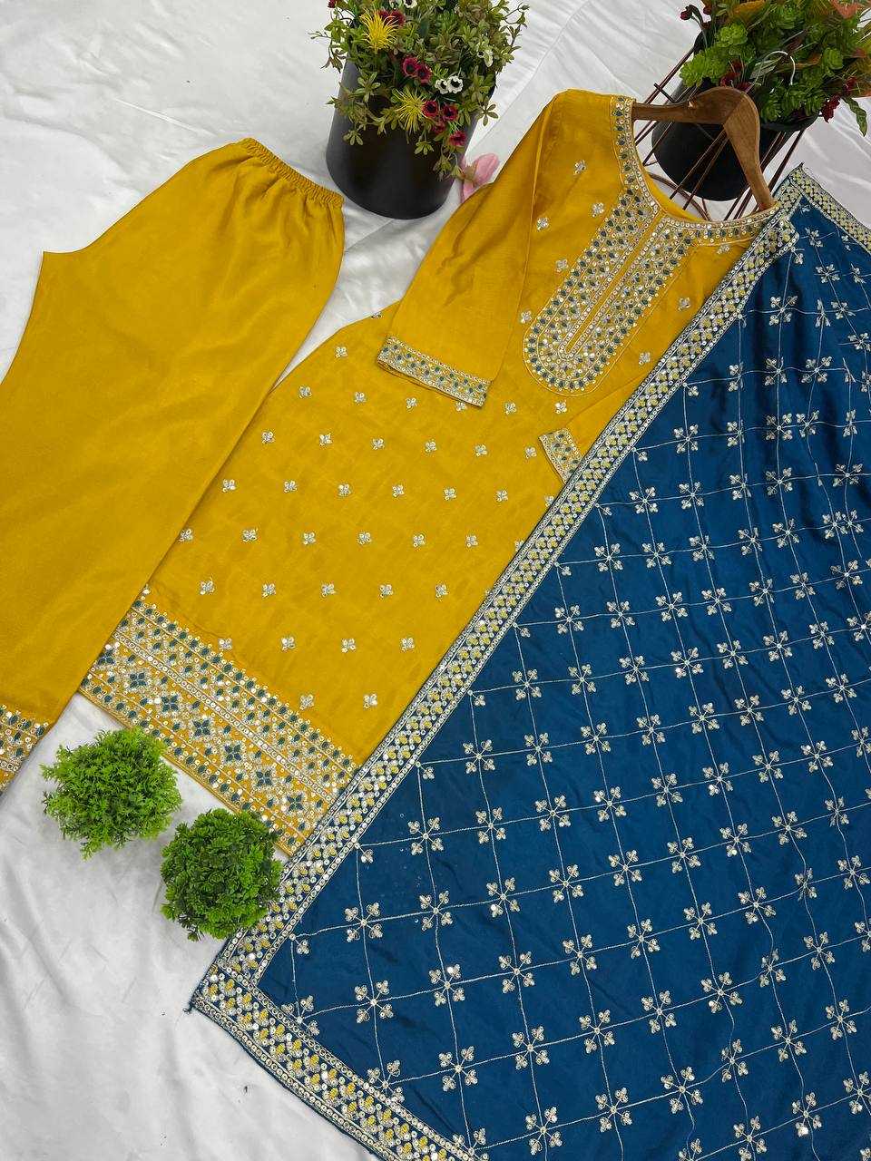 Ynf Chinon KESH499 842 Suits & Dresses Wholesale Embroidery Suits Party wear suits Wedding Suits Manufacturer