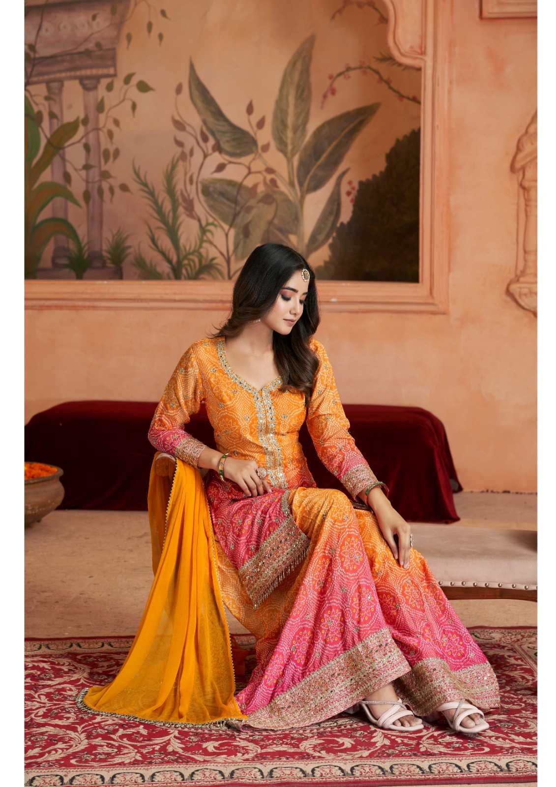 Ynf Chinon RIN184 Rangeela by Gulzar-2121 Suits & Dresses Wedding Collections Festive Collections Wholesale Printed Suits Palazzo Suit Wedding Outfits Manufacturer