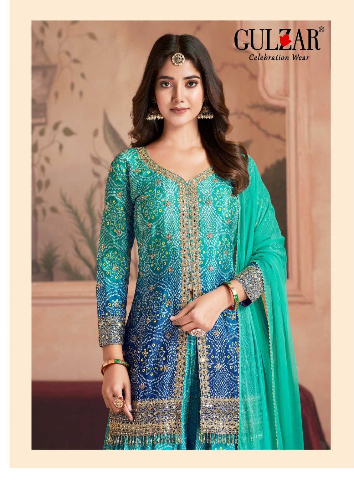 Ynf Chinon RIN184 Rangeela by Gulzar-2121 Suits & Dresses Wedding Collections Festive Collections Wholesale Printed Suits Palazzo Suit Wedding Outfits Manufacturer
