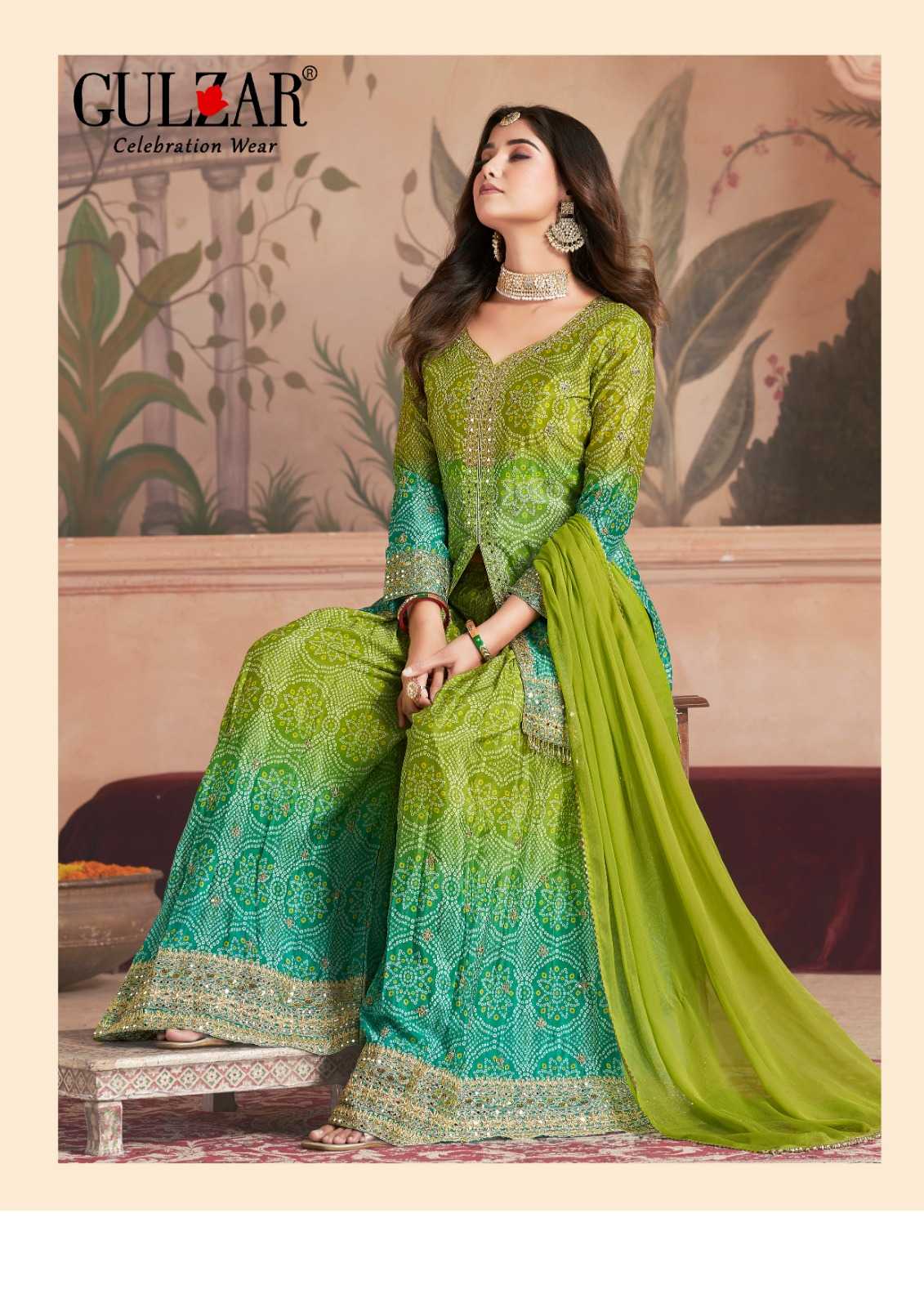 Ynf Chinon RIN184 Rangeela by Gulzar-2121 Suits & Dresses Wedding Collections Festive Collections Wholesale Printed Suits Palazzo Suit Wedding Outfits Manufacturer