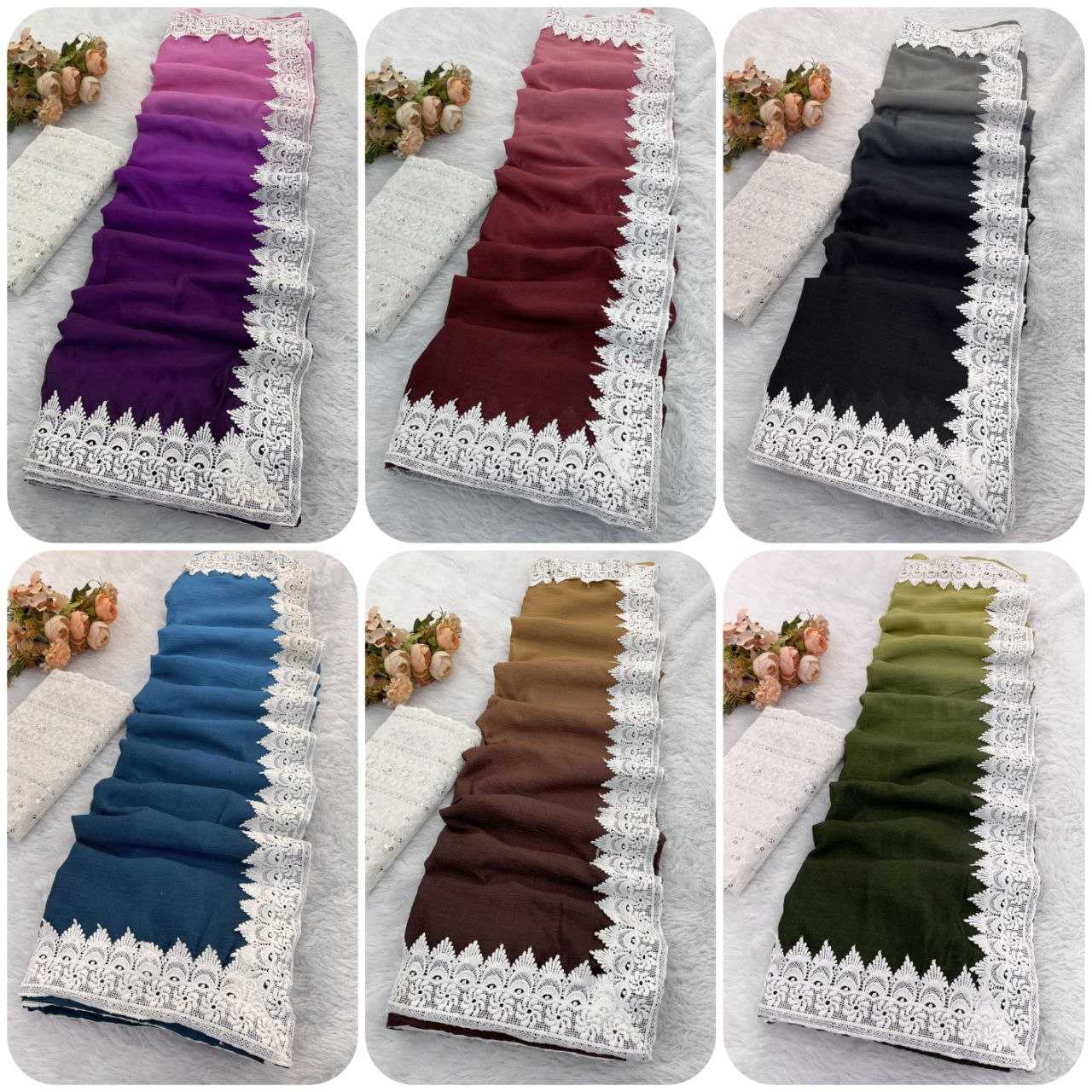 Ynf Chinon RIN216 Damini Sarees Wholesale Fancy Sarees Chikan Sarees Manufacturer