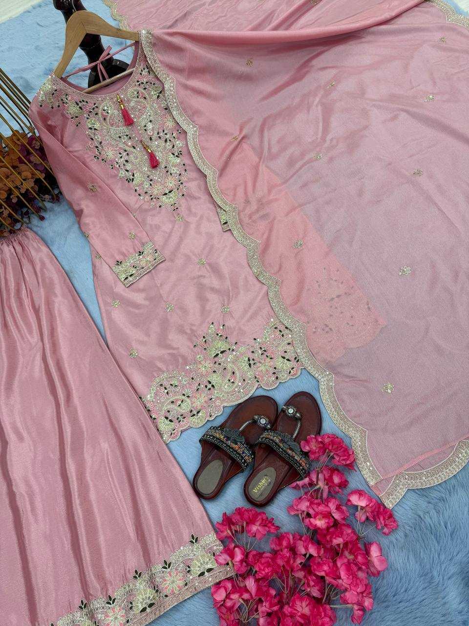 Ynf Chinon Silk KESH141 191 Suits & Dresses Wholesale Embroidery Suits Ladies Silk Suit Designer Suits Manufacturer