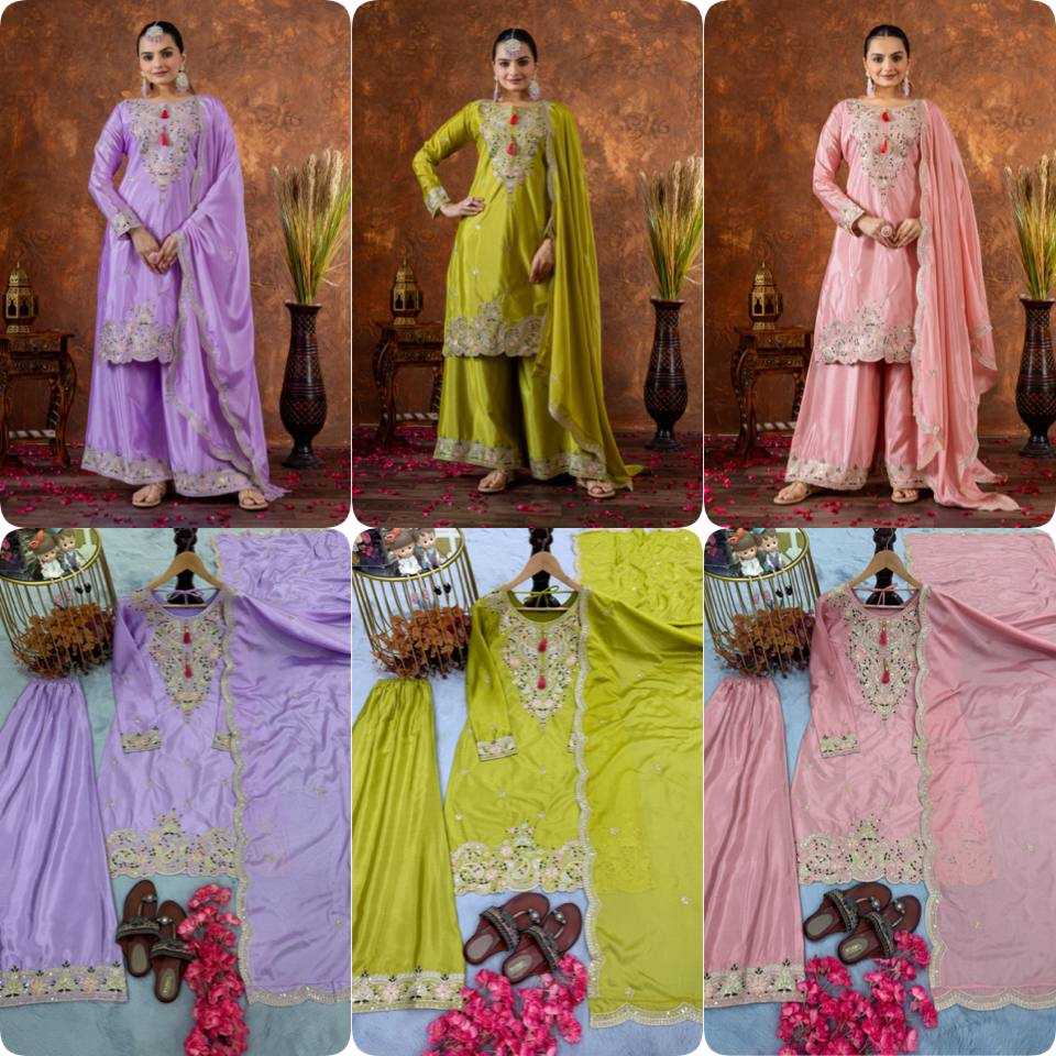 Ynf Chinon Silk KESH141 191 Suits & Dresses Wholesale Embroidery Suits Ladies Silk Suit Designer Suits Manufacturer