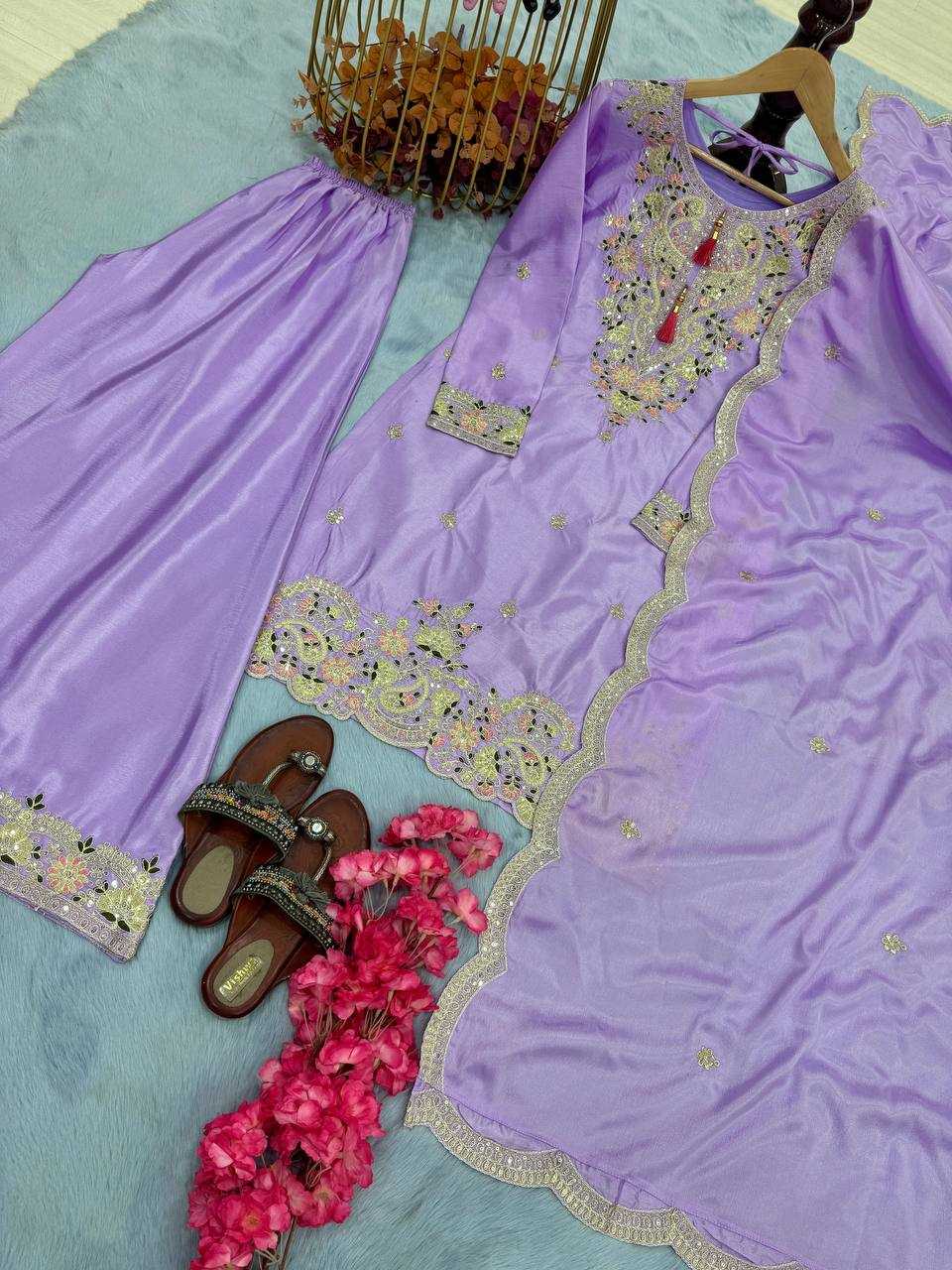 Ynf Chinon Silk KESH141 191 Suits & Dresses Wholesale Embroidery Suits Ladies Silk Suit Designer Suits Manufacturer