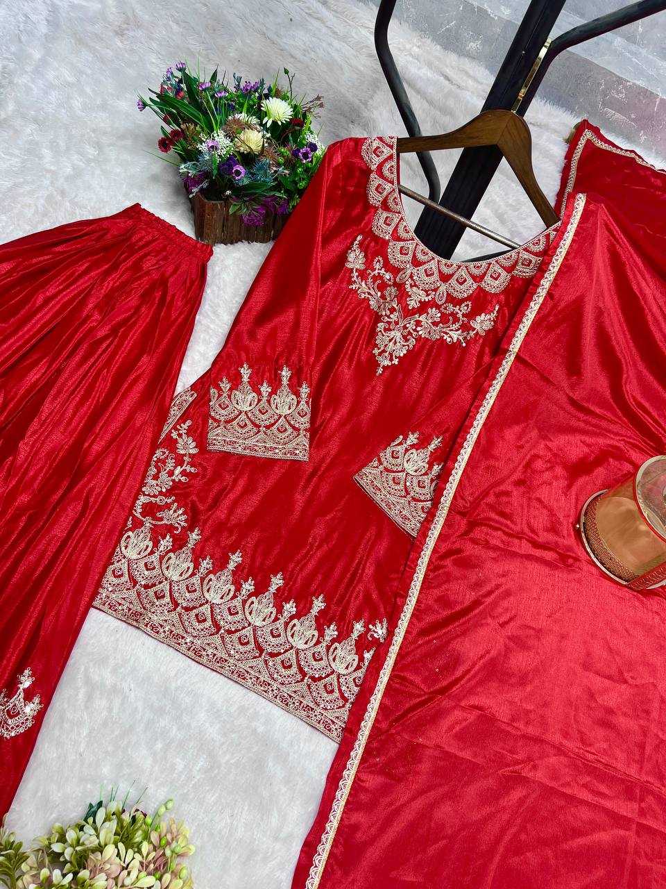Ynf Chinon Silk KESH159 604 Suits & Dresses Wedding Collections Festive Collections Wholesale Sharara Salwar Suits Ladies Silk Suit Designer Suits Manufacturer