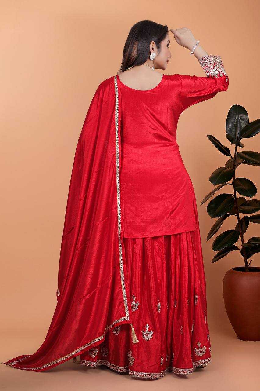 Ynf Chinon Silk KESH159 604 Suits & Dresses Wedding Collections Festive Collections Wholesale Sharara Salwar Suits Ladies Silk Suit Designer Suits Manufacturer