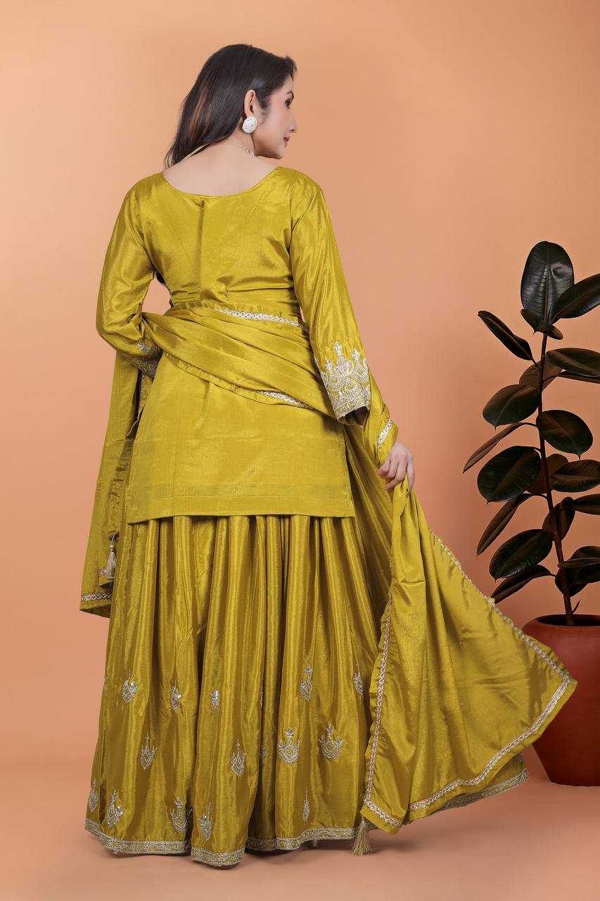 Ynf Chinon Silk KESH159 604 Suits & Dresses Wedding Collections Festive Collections Wholesale Sharara Salwar Suits Ladies Silk Suit Designer Suits Manufacturer