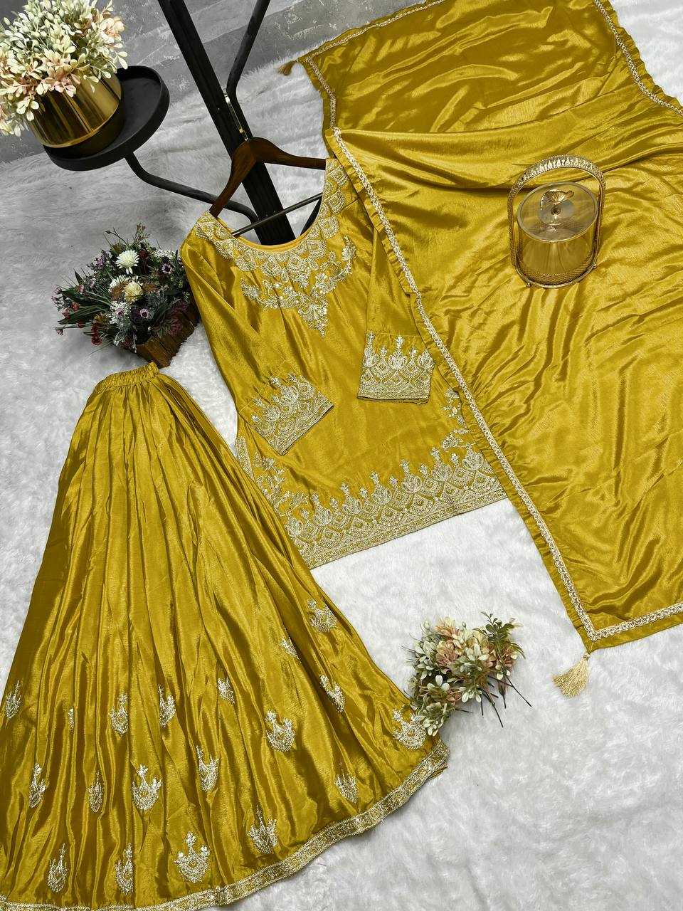 Ynf Chinon Silk KESH159 604 Suits & Dresses Wedding Collections Festive Collections Wholesale Sharara Salwar Suits Ladies Silk Suit Designer Suits Manufacturer