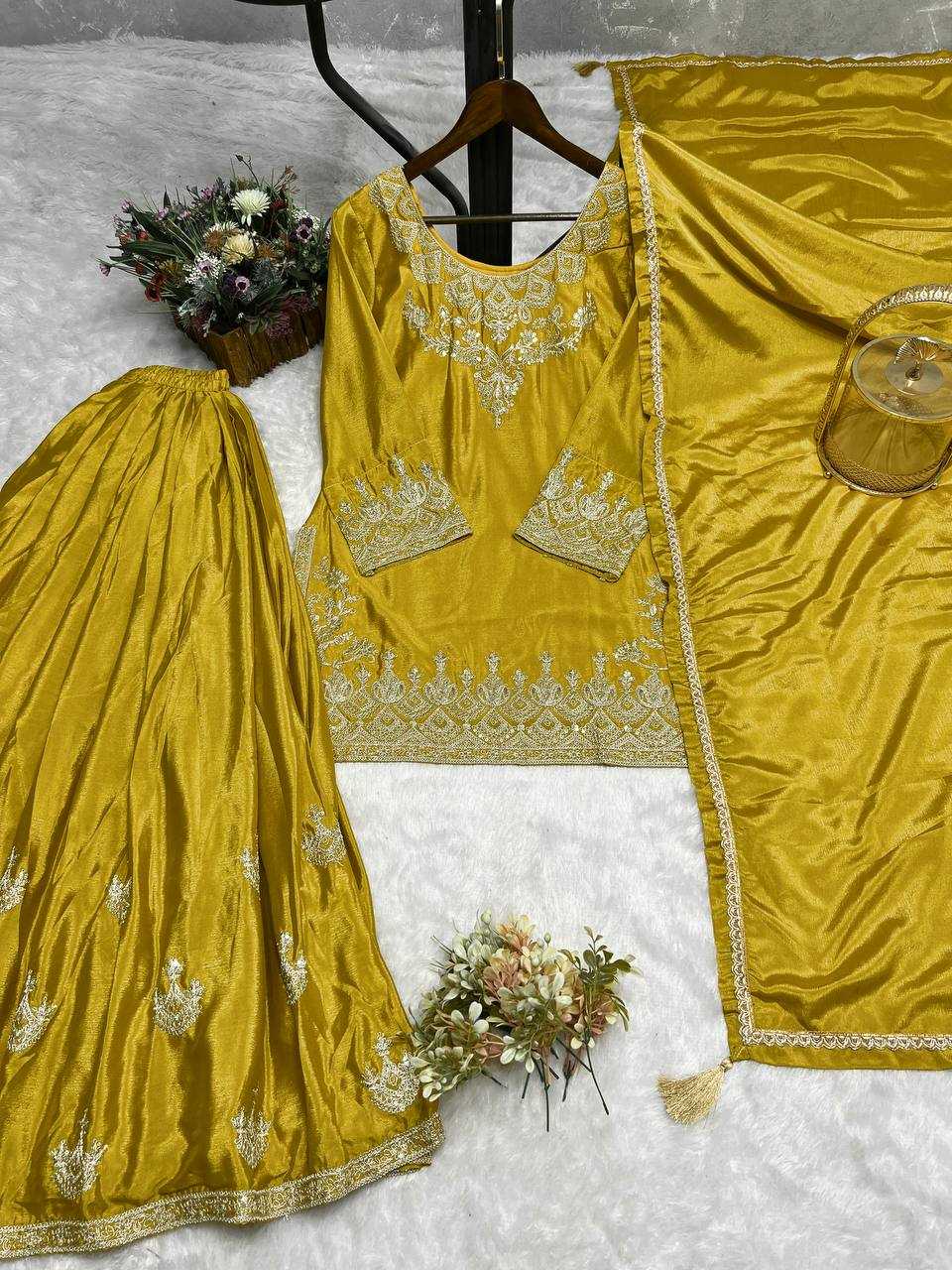 Ynf Chinon Silk KESH159 604 Suits & Dresses Wedding Collections Festive Collections Wholesale Sharara Salwar Suits Ladies Silk Suit Designer Suits Manufacturer