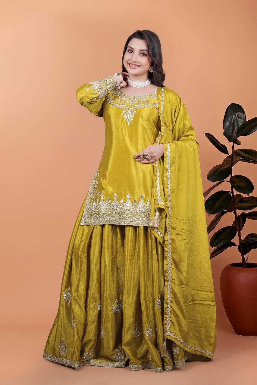 Ynf Chinon Silk KESH159 604 Suits & Dresses Wedding Collections Festive Collections Wholesale Sharara Salwar Suits Ladies Silk Suit Designer Suits Manufacturer