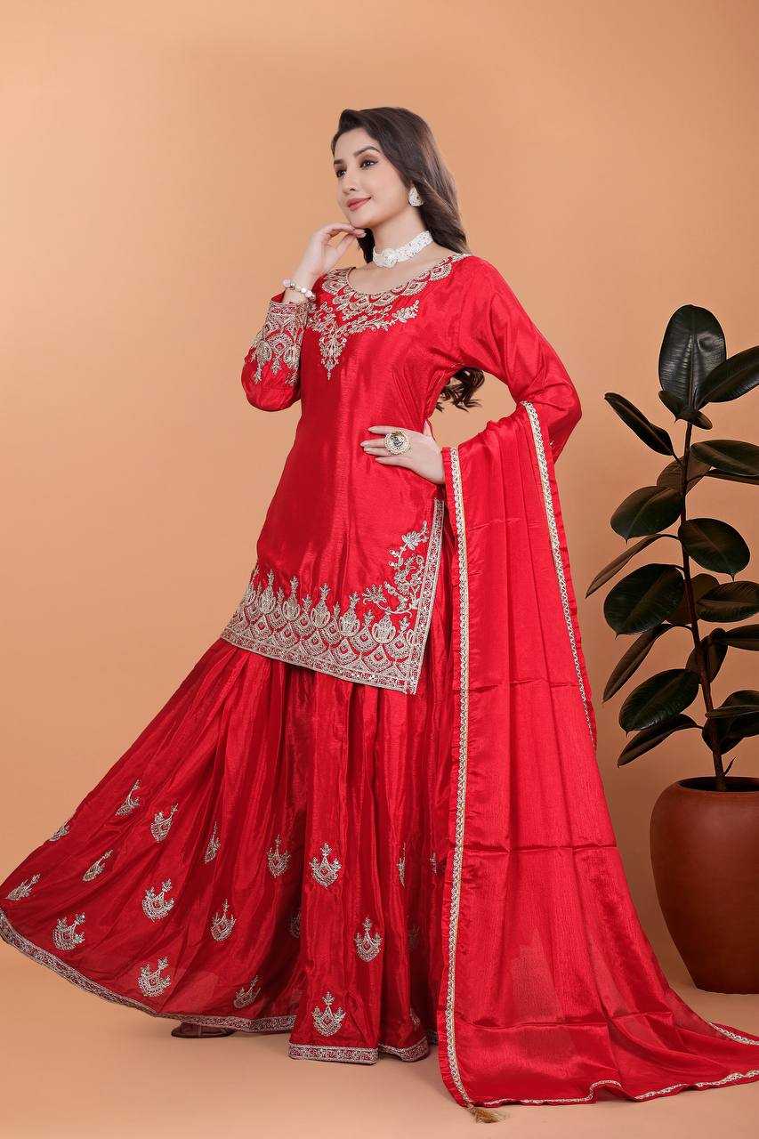 Ynf Chinon Silk KESH159 604 Suits & Dresses Wedding Collections Festive Collections Wholesale Sharara Salwar Suits Ladies Silk Suit Designer Suits Manufacturer