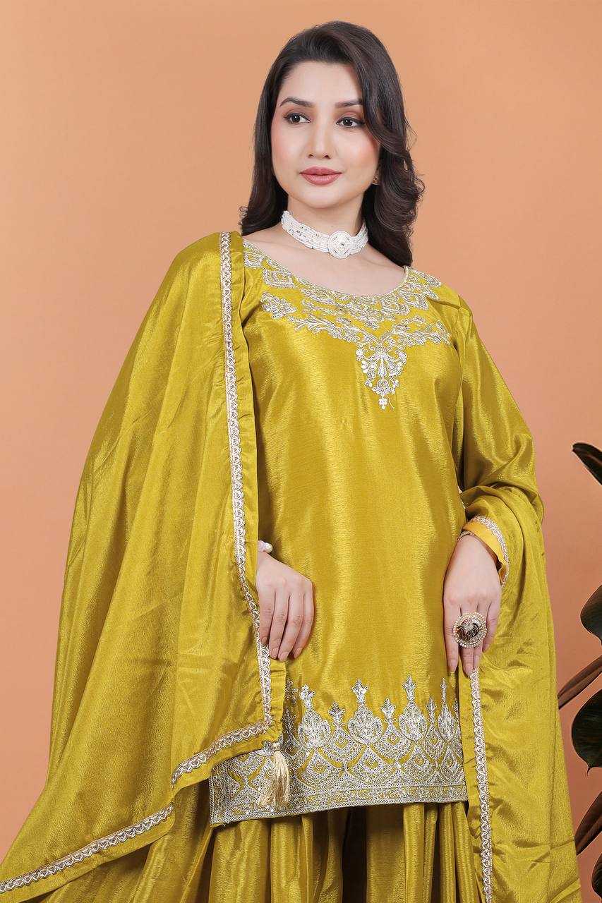 Ynf Chinon Silk KESH159 604 Suits & Dresses Wedding Collections Festive Collections Wholesale Sharara Salwar Suits Ladies Silk Suit Designer Suits Manufacturer