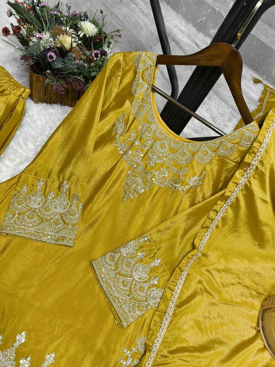 Ynf Chinon Silk KESH159 604 Suits & Dresses Wedding Collections Festive Collections Wholesale Sharara Salwar Suits Ladies Silk Suit Designer Suits Manufacturer