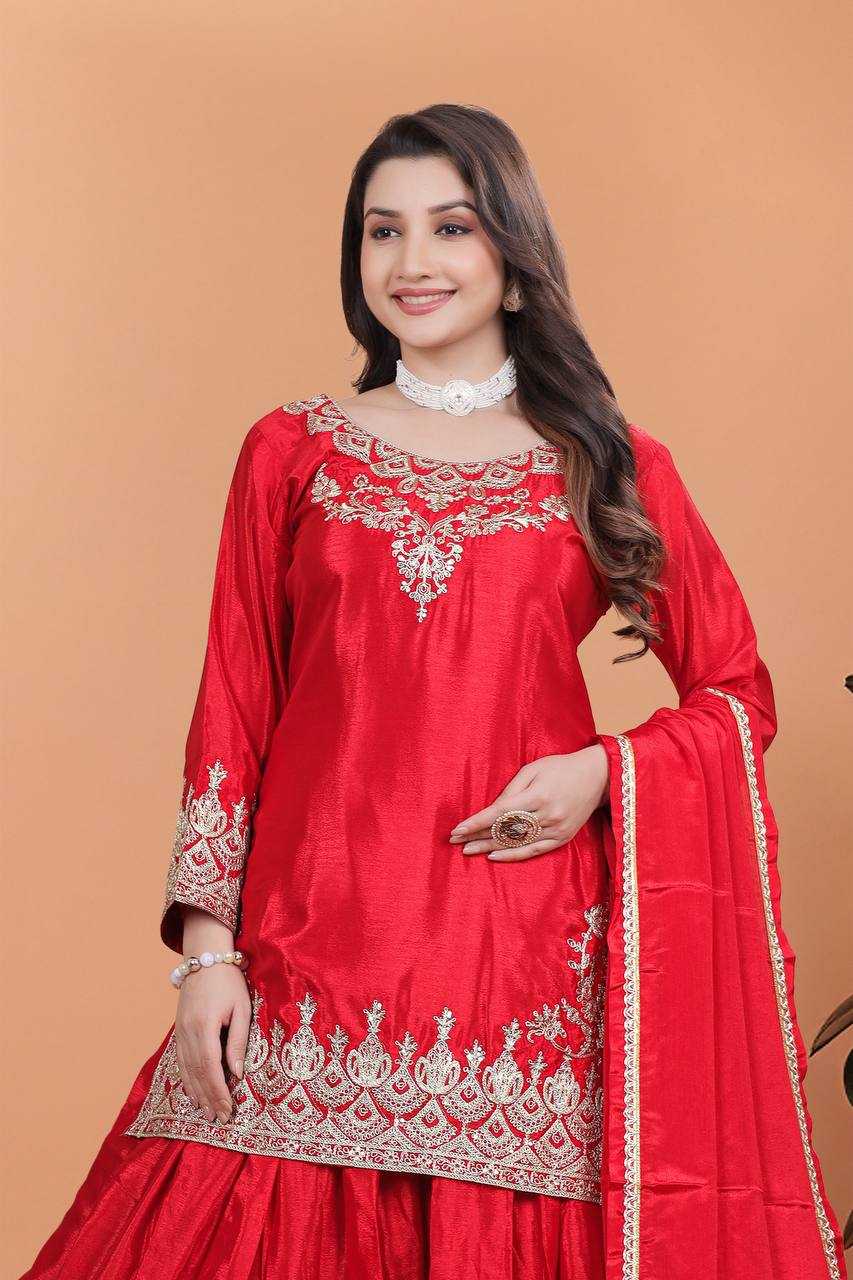 Ynf Chinon Silk KESH159 604 Suits & Dresses Wedding Collections Festive Collections Wholesale Sharara Salwar Suits Ladies Silk Suit Designer Suits Manufacturer