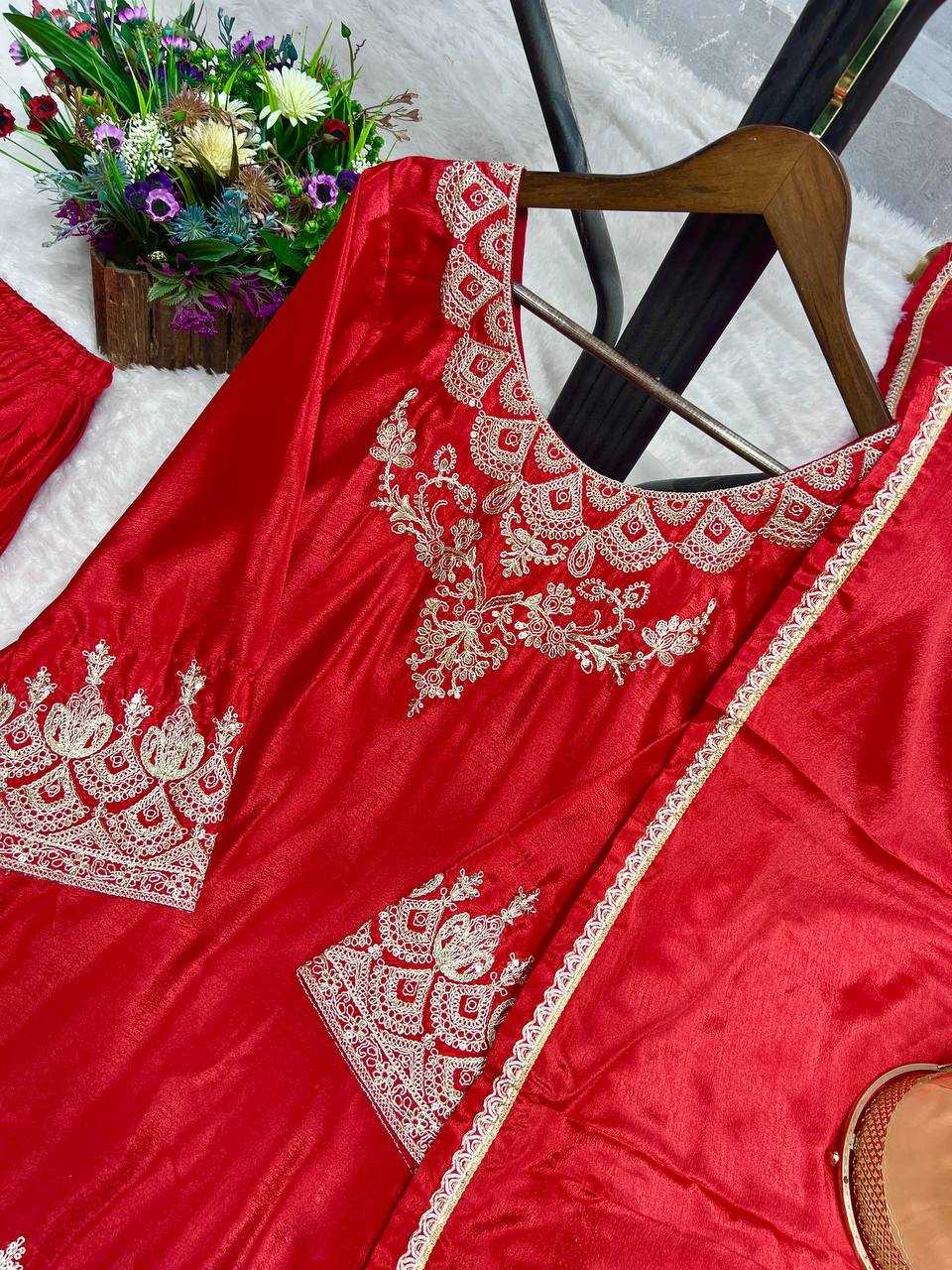 Ynf Chinon Silk KESH159 604 Suits & Dresses Wedding Collections Festive Collections Wholesale Sharara Salwar Suits Ladies Silk Suit Designer Suits Manufacturer