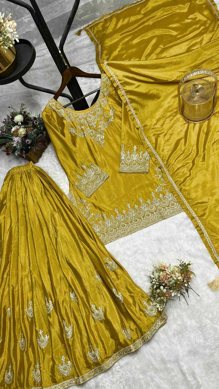 Ynf Chinon Silk KESH159 604 Suits & Dresses Wedding Collections Festive Collections Wholesale Sharara Salwar Suits Ladies Silk Suit Designer Suits Manufacturer