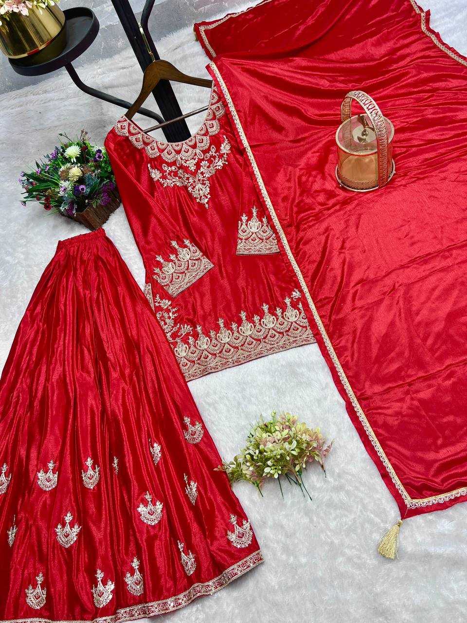 Ynf Chinon Silk KESH159 604 Suits & Dresses Wedding Collections Festive Collections Wholesale Sharara Salwar Suits Ladies Silk Suit Designer Suits Manufacturer