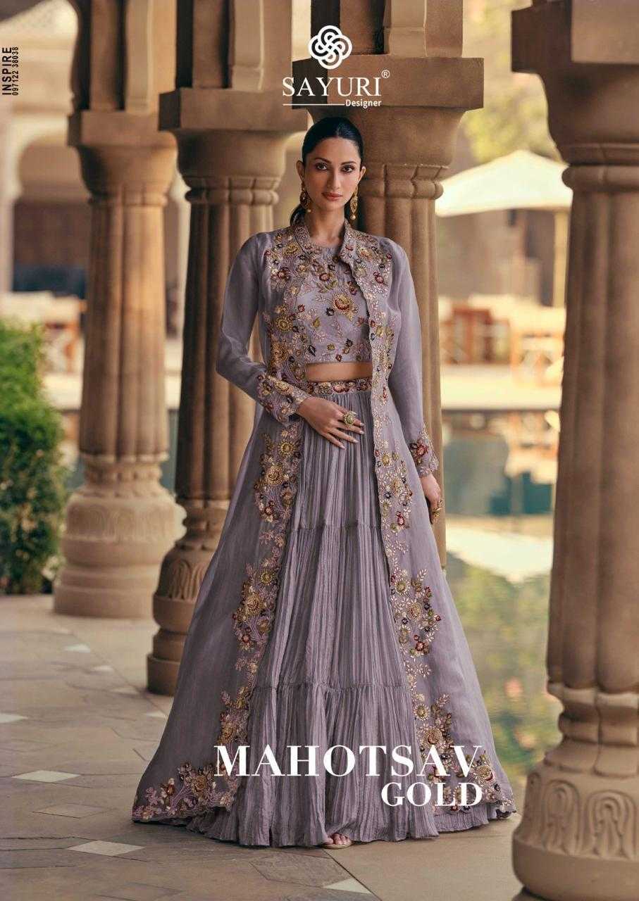 Ynf Chinon Silk KESH481 MAHOTSAV GOLD Lehengas Wedding Collections Festive Collections Wholesale Designer Lehenga Lehenga With Blouse Wedding Outfits Manufacturer