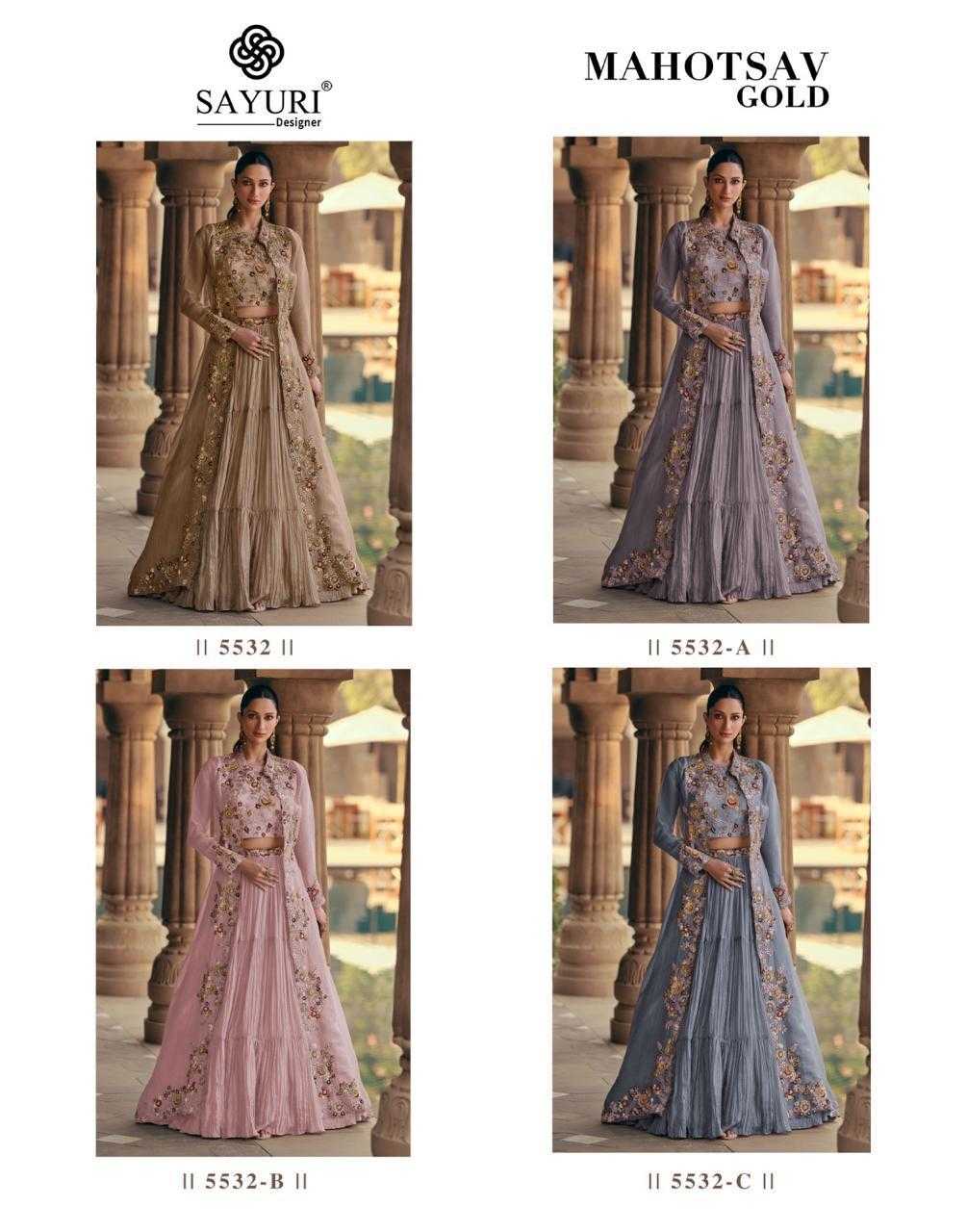 Ynf Chinon Silk KESH481 MAHOTSAV GOLD Lehengas Wedding Collections Festive Collections Wholesale Designer Lehenga Lehenga With Blouse Wedding Outfits Manufacturer