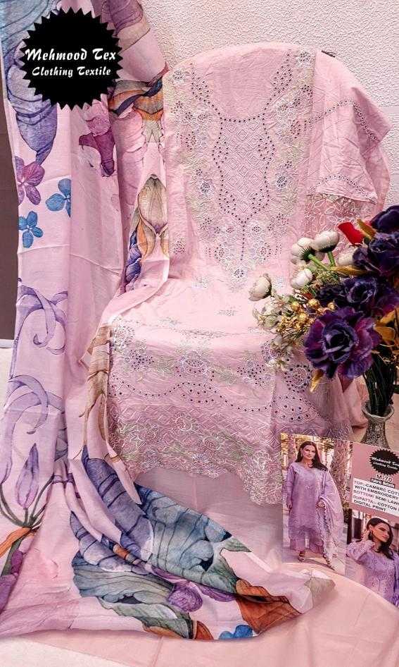 Ynf Cotton Cambric KESH444 MEHMOOD TEX-70 Suits & Dresses Wedding Collections Festive Collections Wholesale Embroidery Suits Cotton Suits Pink Salwar Suit Manufacturer