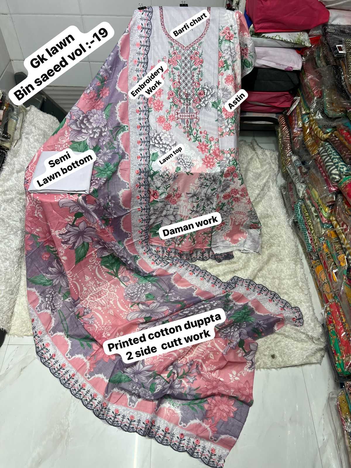 Ynf Cotton KESH444 BIN SAEED VOL 19 Suits & Dresses Wedding Collections Festive Collections Wholesale Printed Suits Embroidery Suits Cotton Suits Manufacturer
