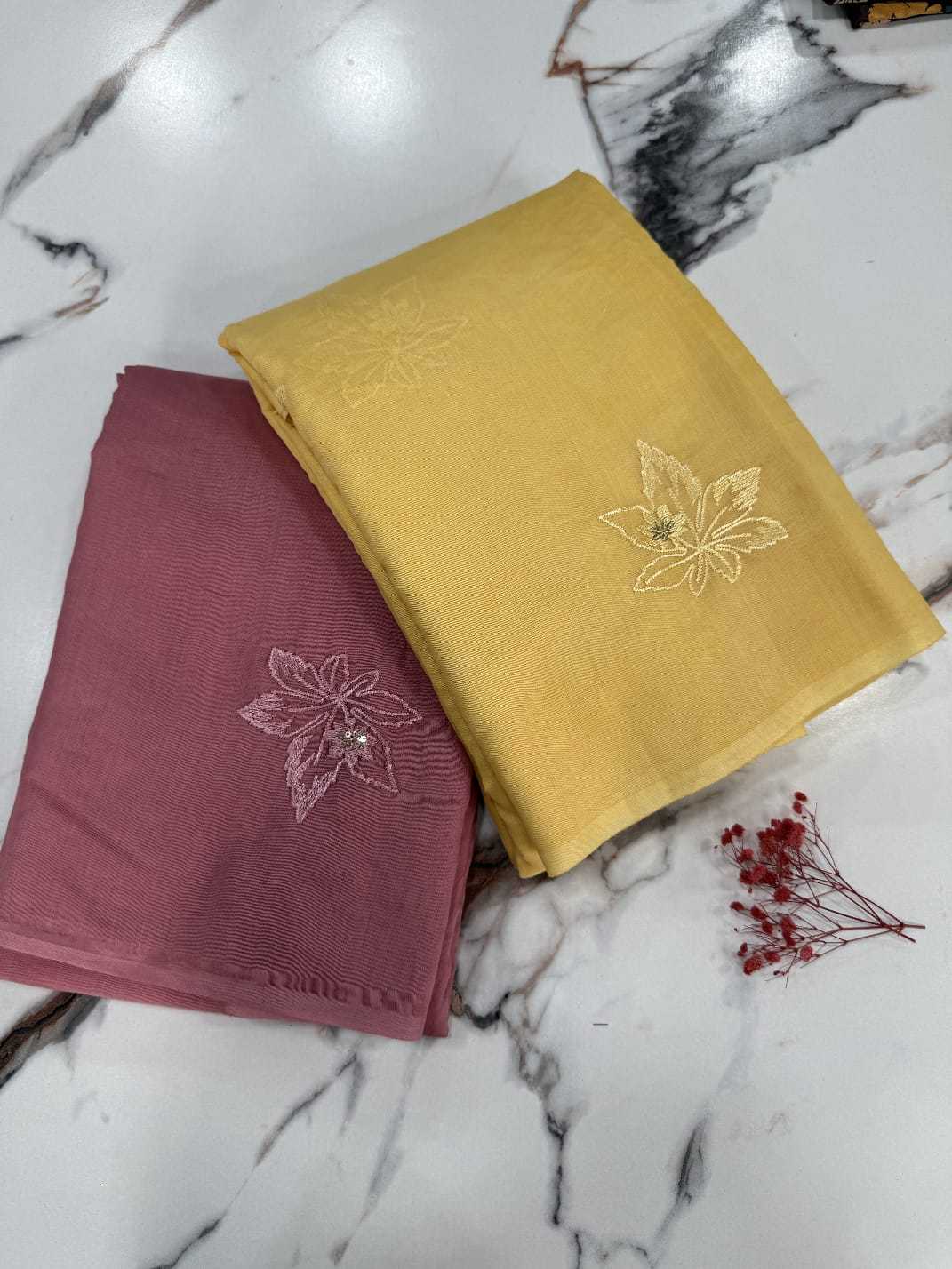 Ynf Cotton RIN178 white Embroidary Sarees Wedding Collections Festive Collections Wholesale Cotton Linen Sarees Embroidered Sarees Haldi Outfits Manufacturer