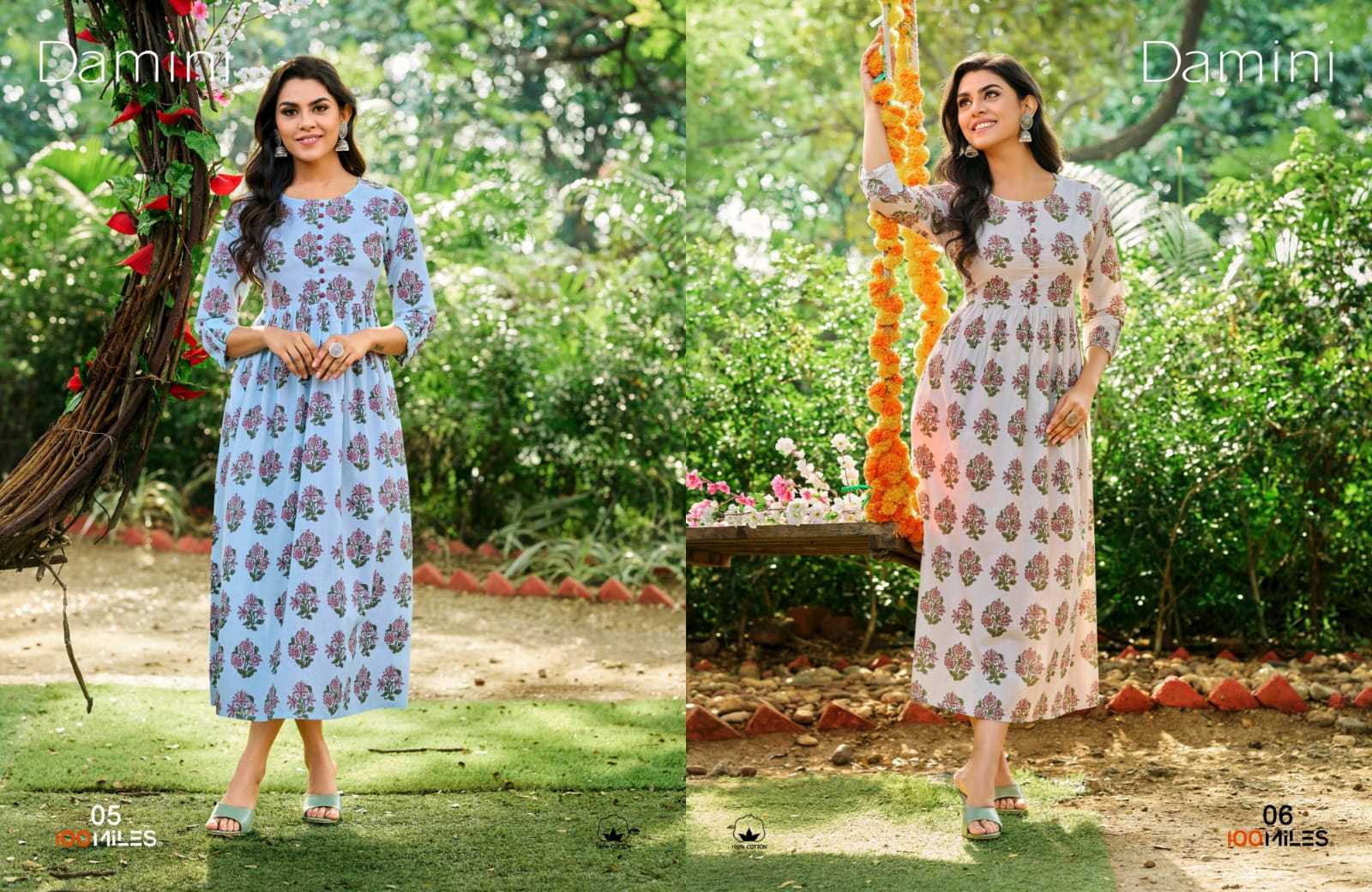 Ynf Cotton RIN190 100MILES-Damini Setwise Collections Wholesale Gowns Catalogs Manufacturer