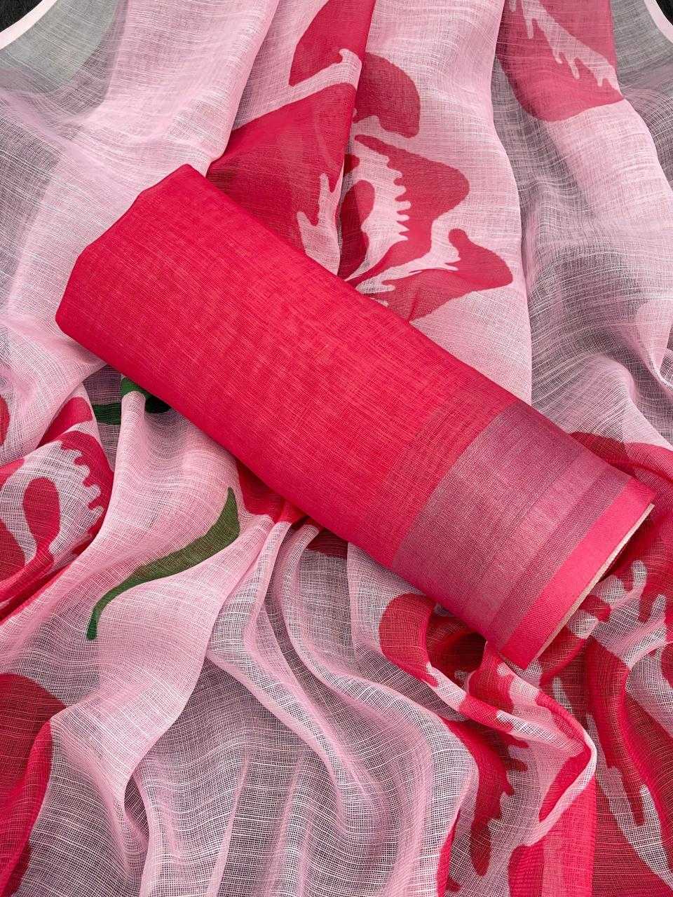 Ynf Cotton RIN231 ANKITA LILEN Sarees Wholesale Zari Border Sarees Manufacturer
