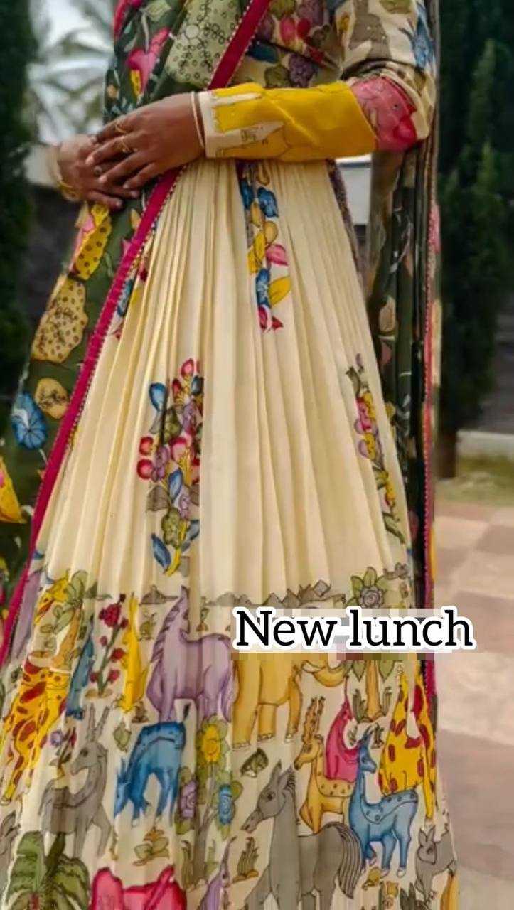 Ynf Crepe KESH496 514 Lehengas Wholesale Kalamkari Lehenga Traditional Lehenga Printed Lehenga Manufacturer