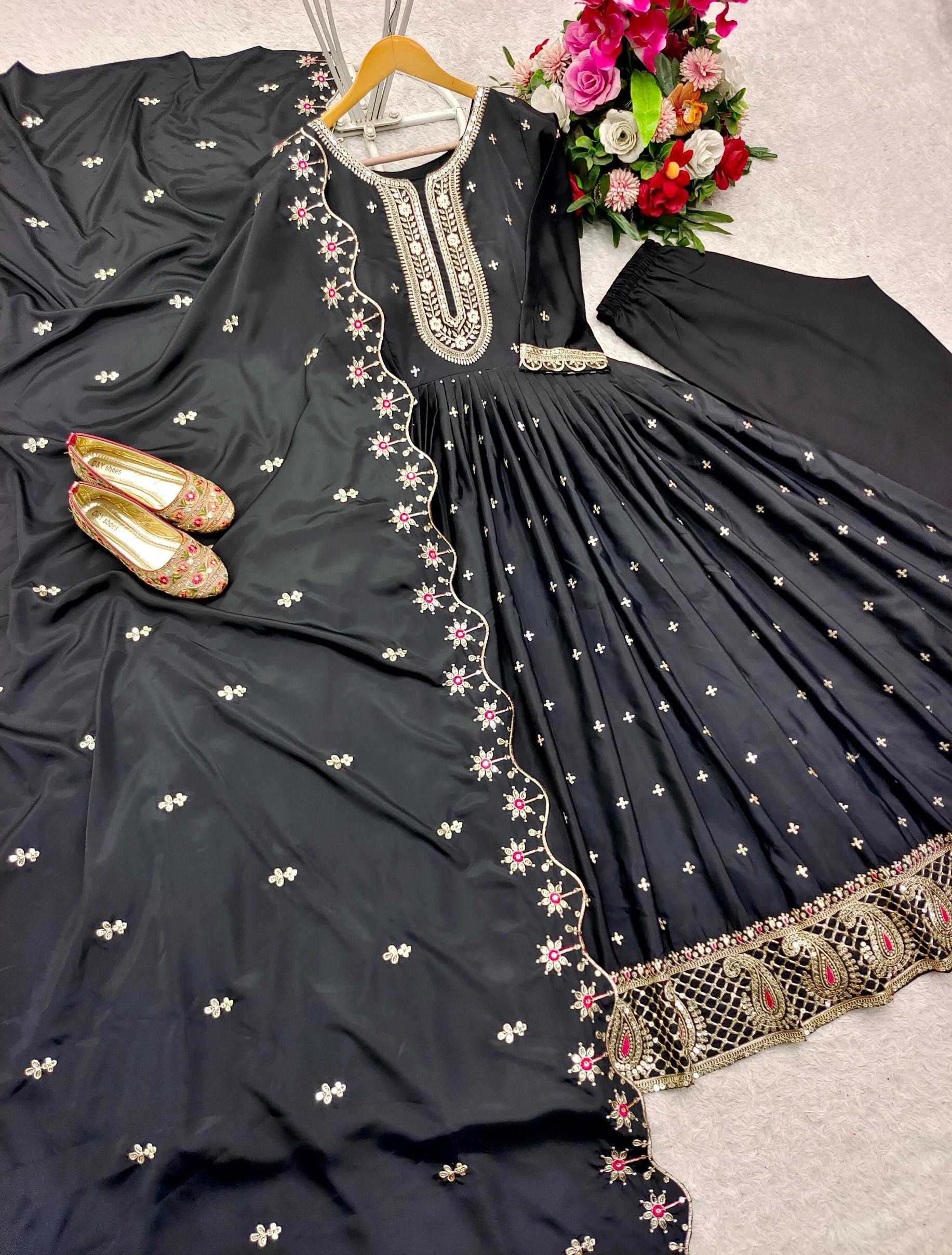 Ynf Crepe KESH506 140 Gowns Wholesale Fancy Gowns Embroidery Gowns Designer Gowns Manufacturer