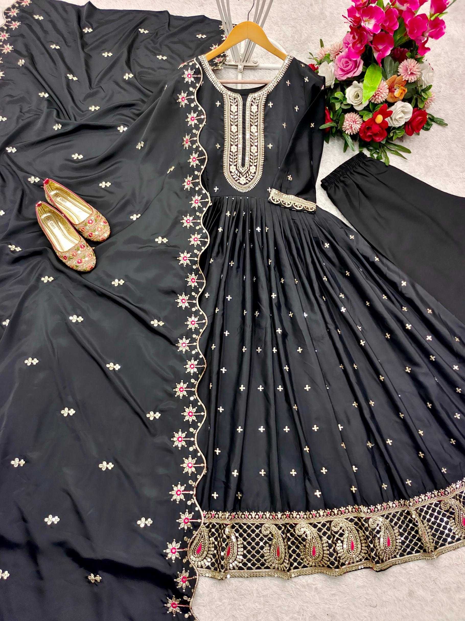 Ynf Crepe KESH506 140 Gowns Wholesale Fancy Gowns Embroidery Gowns Designer Gowns Manufacturer