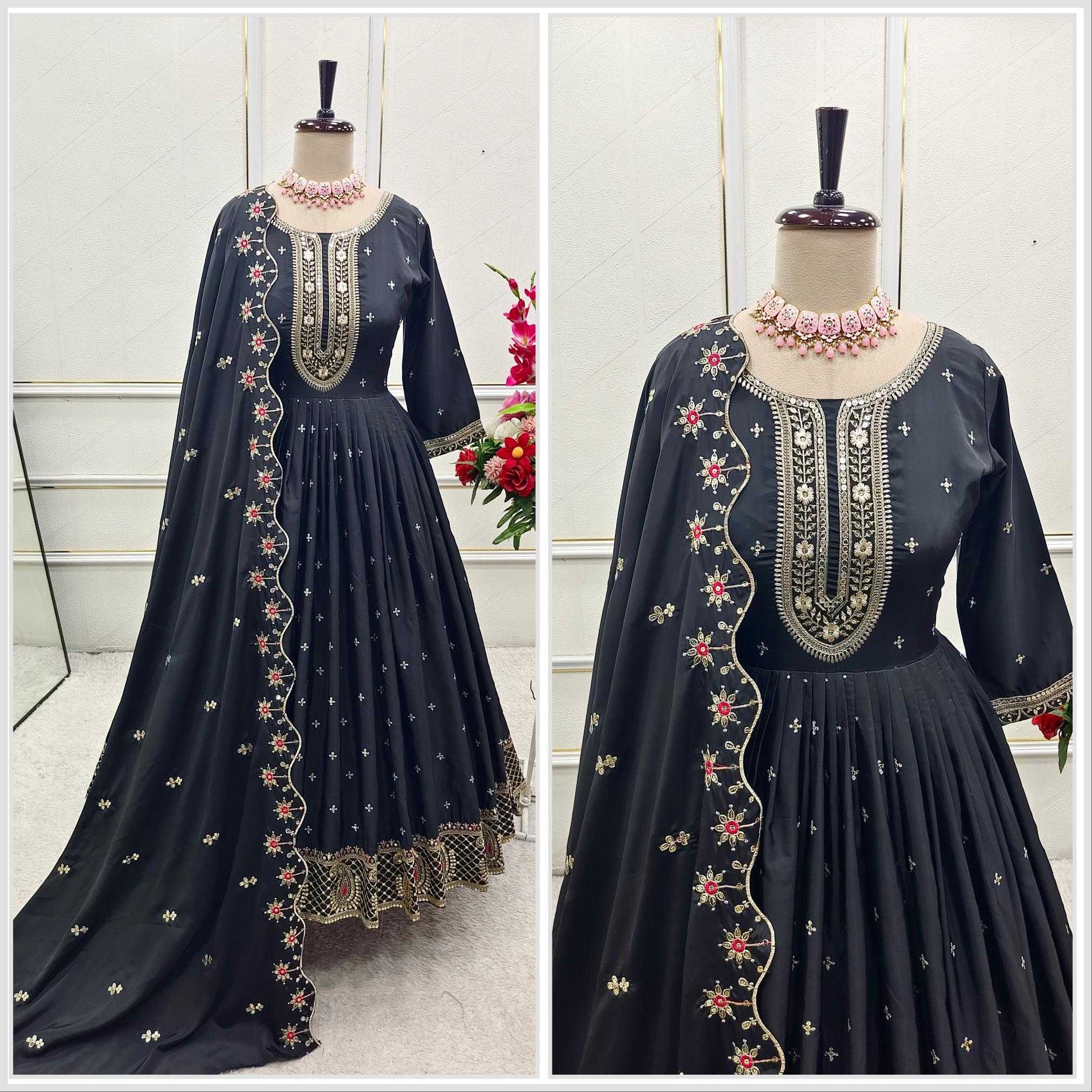 Ynf Crepe KESH506 140 Gowns Wholesale Fancy Gowns Embroidery Gowns Designer Gowns Manufacturer