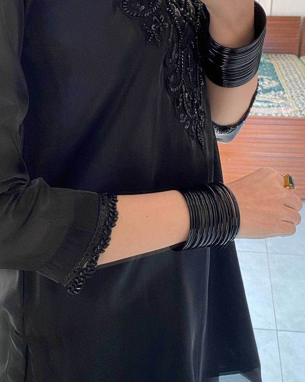 Ynf Crepe RIN197 4703 Suits & Dresses Wholesale Embroidery Suits Designer Suits Black Salwar Suit Manufacturer