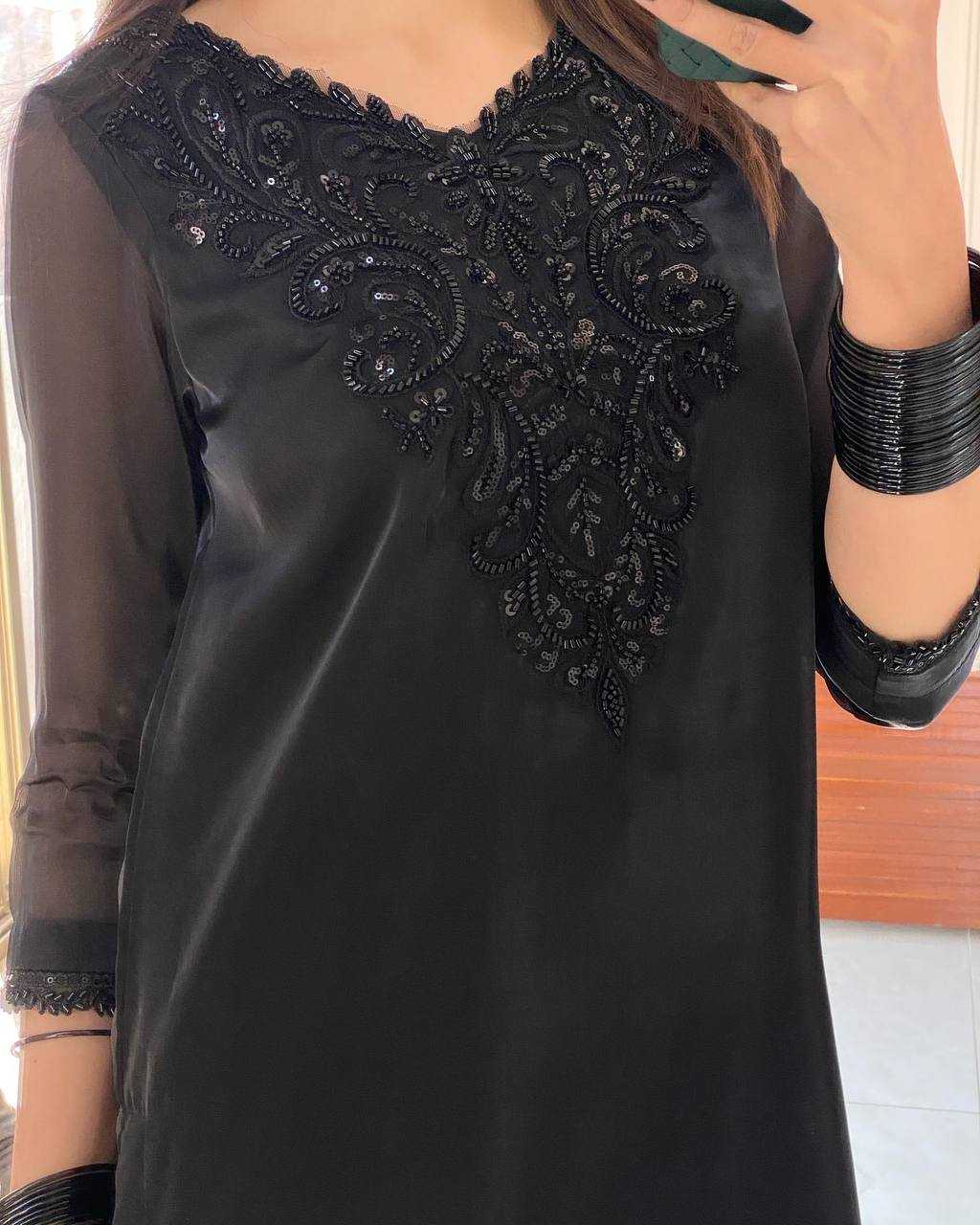 Ynf Crepe RIN197 4703 Suits & Dresses Wholesale Embroidery Suits Designer Suits Black Salwar Suit Manufacturer