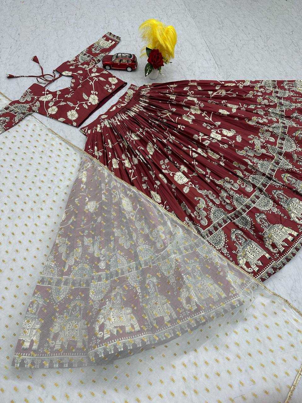 Ynf Crepe Silk KESH496 511 Lehengas Wholesale Kalamkari Lehenga Traditional Lehenga Printed Lehenga Manufacturer