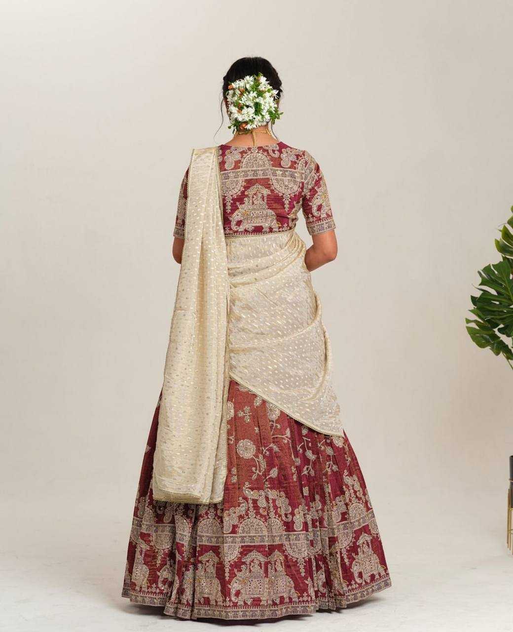Ynf Crepe Silk KESH496 511 Lehengas Wholesale Kalamkari Lehenga Traditional Lehenga Printed Lehenga Manufacturer
